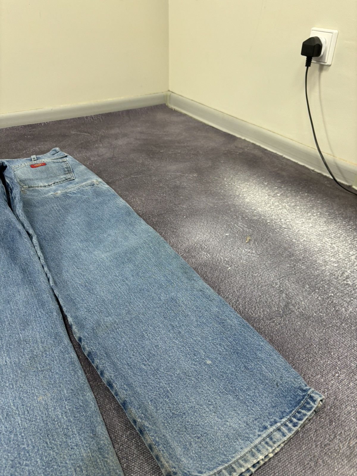 Dickies Vintage Dickies Double Knee USA Faded Denim Work Hype Jeans Size US 33 - 12 Thumbnail