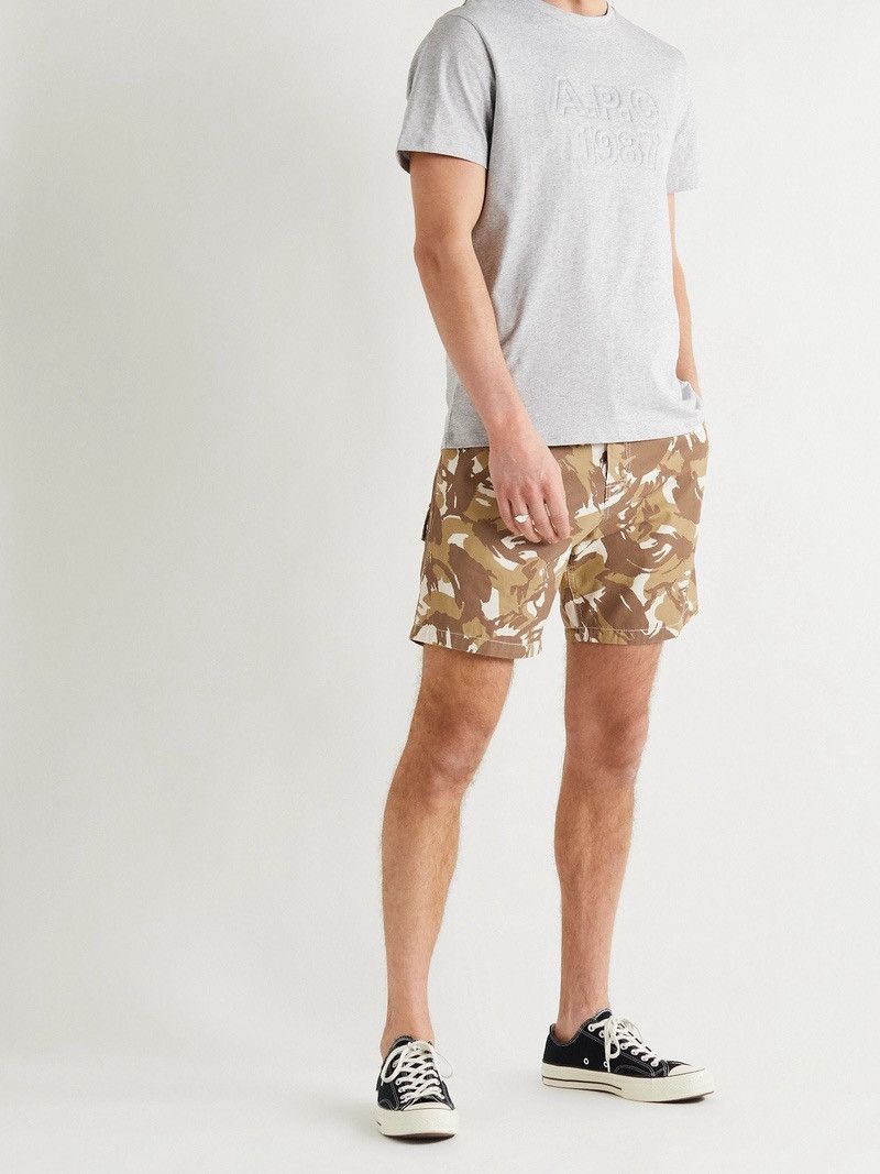 A.P.C. A.P.C. Camouflage Cotton Twill Drawstring Shorts Size US 38 / EU 54 - 2 Thumbnail
