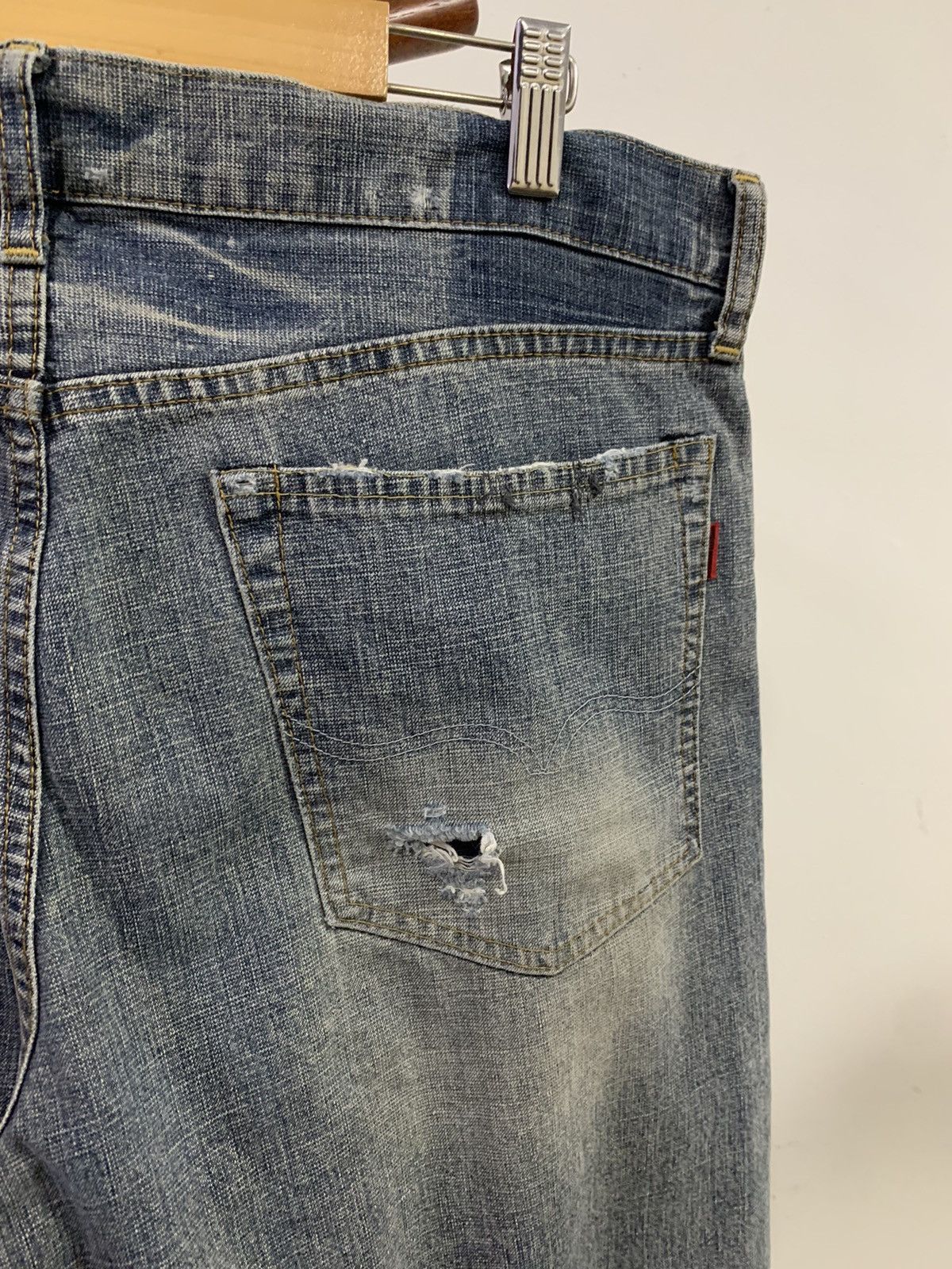 Japanese Brand BARTACK Distressed Denim Size US 34 / EU 50 - 13 Thumbnail