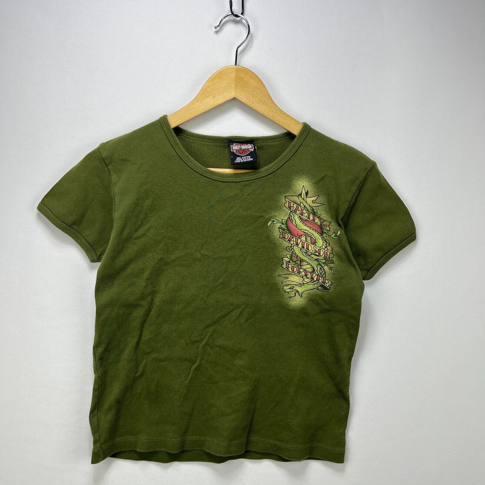 Vintage Vintage Y2K HarleyDavidson Shirt Womens Large Slim Tight Fit Size L / US 10 / IT 46 - 1 Thumbnail