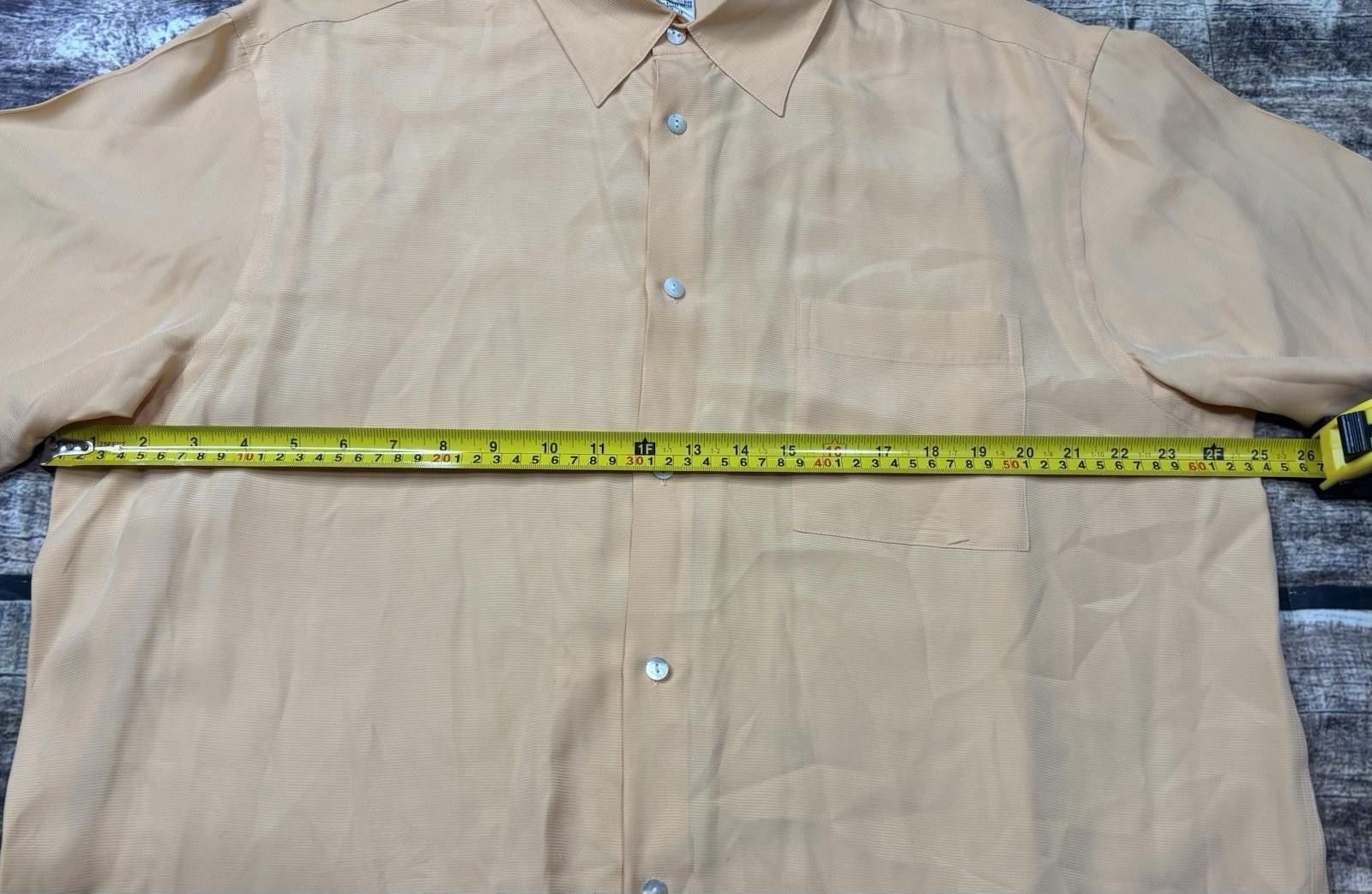 Alfani VTG Alfani Silk Shirt Mens XL Short Sleeve Button Up Orange Size US XL / EU 56 / 4 - 12 Thumbnail