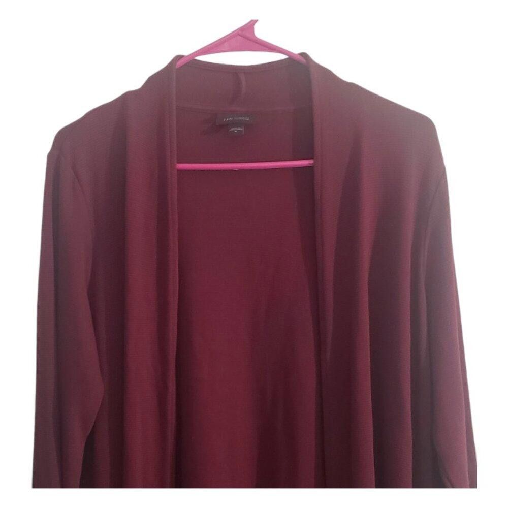 Designer CT1893 J. Jill Burgundy Long Sleeve Open Cardigan M Size M / US 6-8 / IT 42-44 - 2 Thumbnail