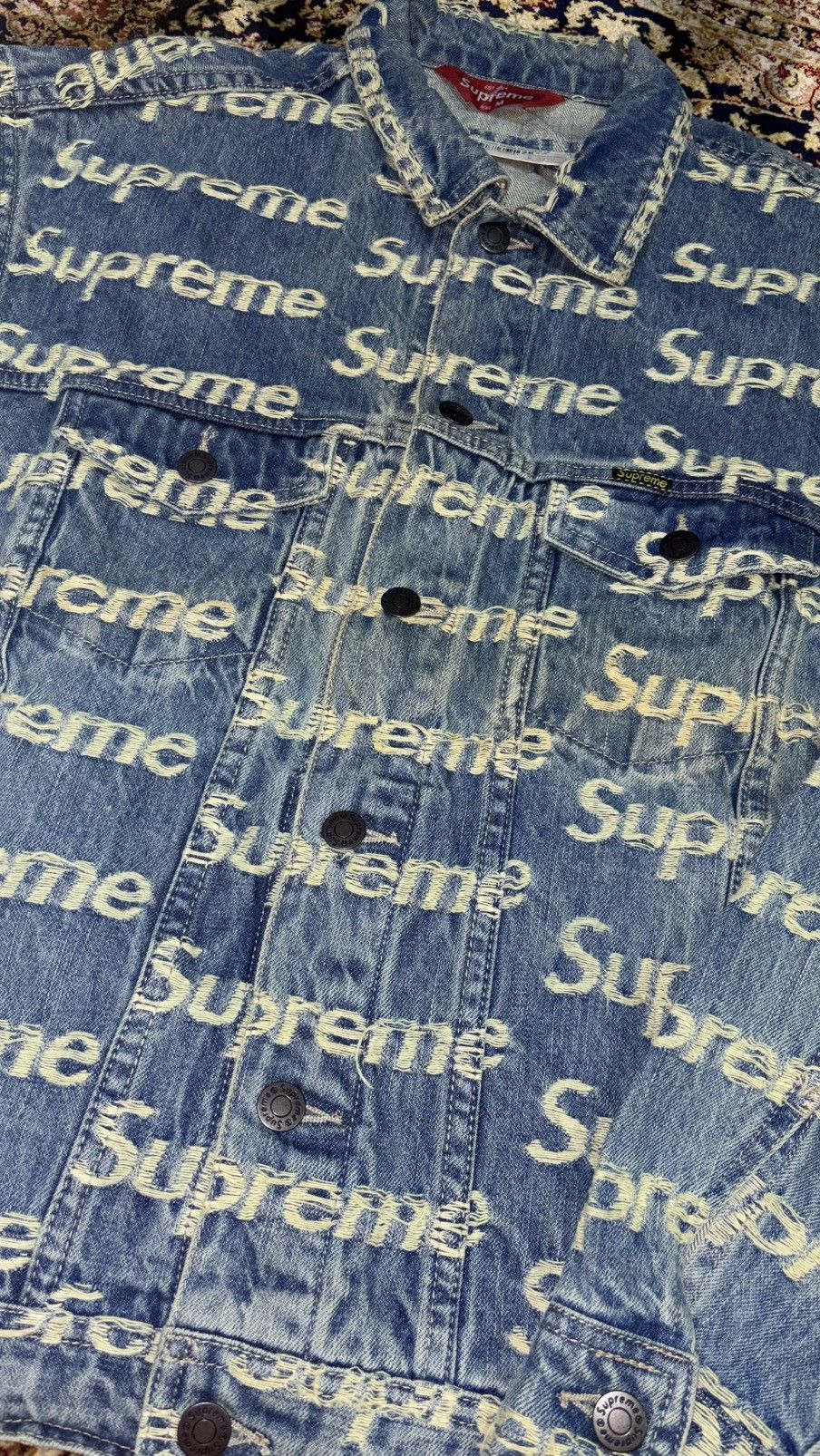 Supreme Supreme frayed denim jacket Size US M / EU 48-50 / 2 - 4 Thumbnail