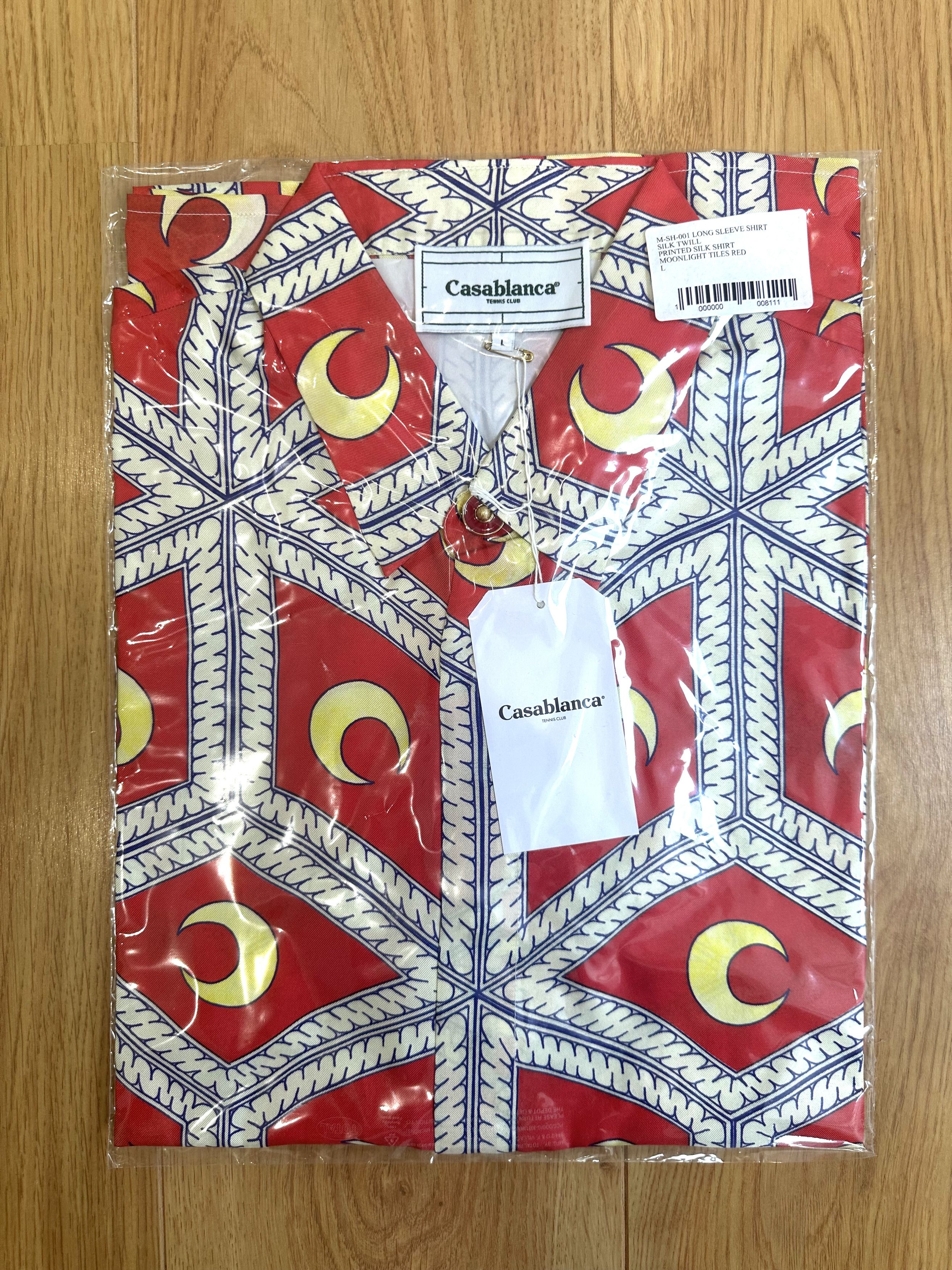 Casablanca Debut Runway (2019 Archive) Midnight Tiles Silk Shirt Size US L / EU 52-54 / 3 - 1 Thumbnail