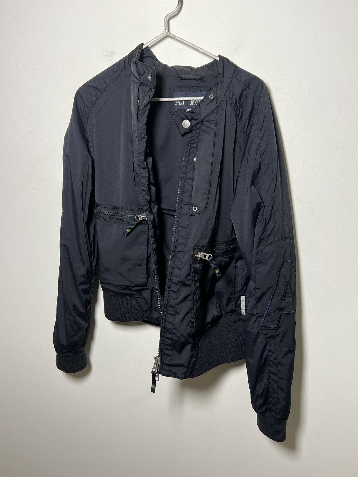 armani y2k multi pocket tech bomber jacket