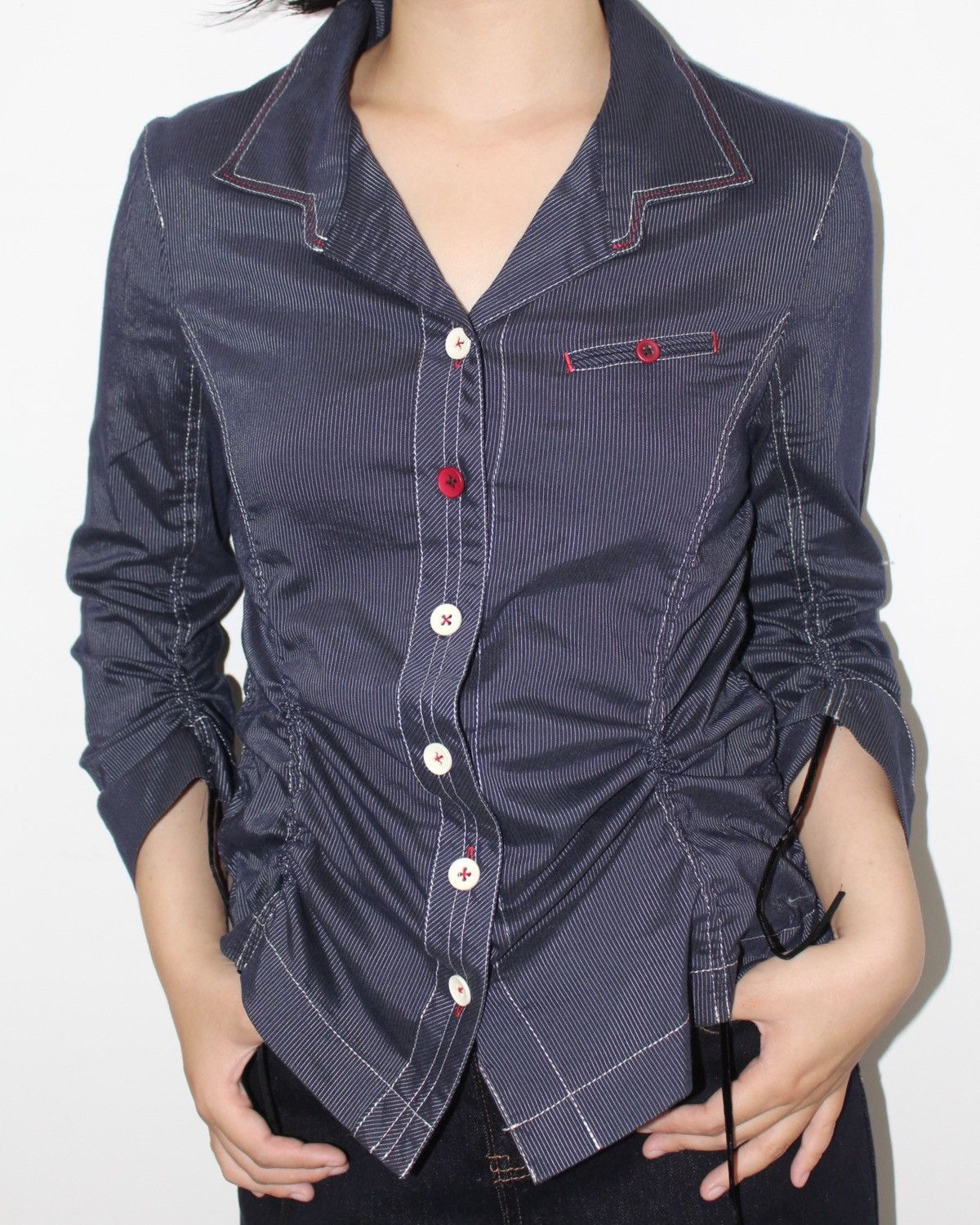 Japanese Brand 2000S C.E.C.I.O BUTTON UP JACKET Size XS / US 0-2 / IT 36-38 - 1 Thumbnail