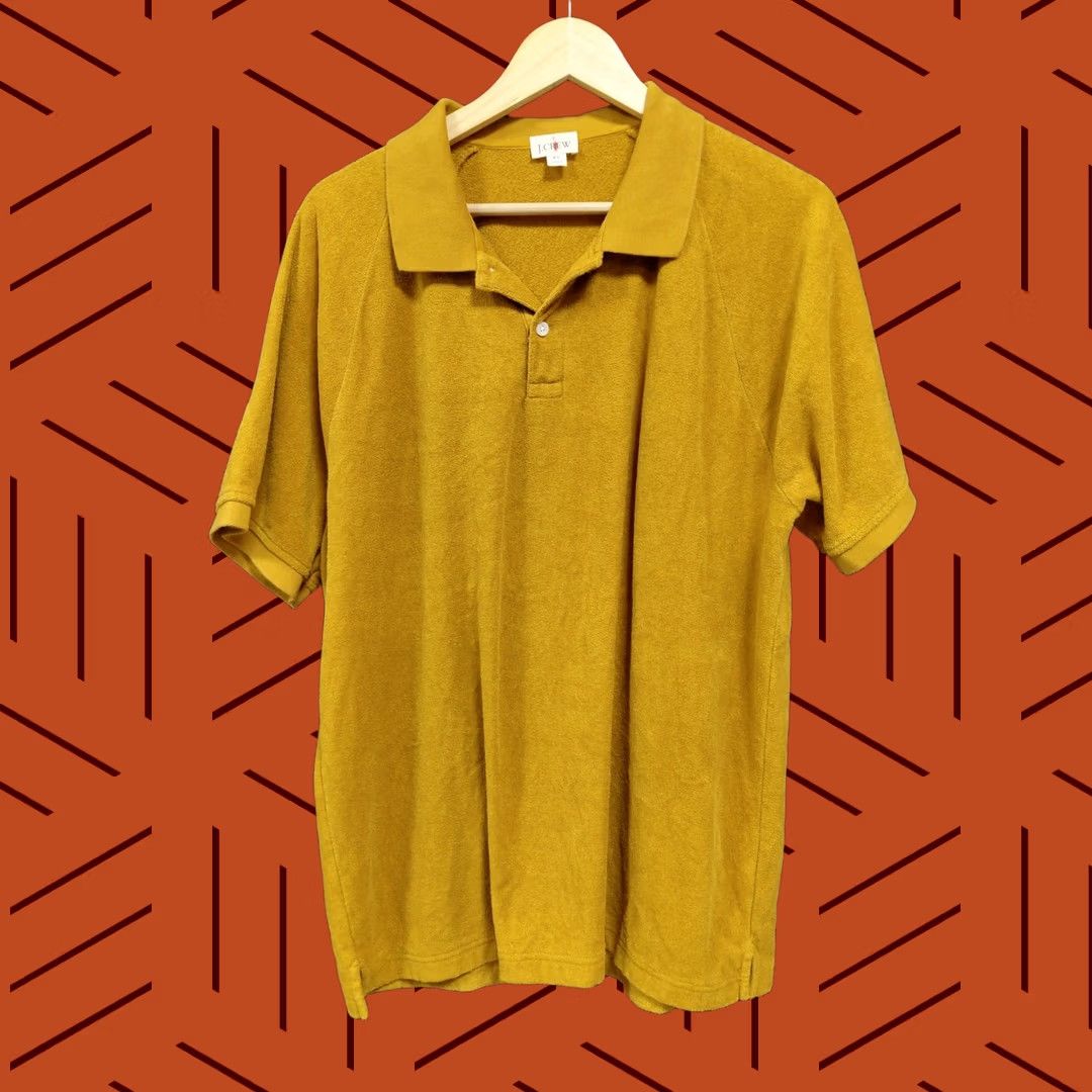 J.Crew J.Crew Mustard Yellow Solid Knit Men XL Polo Shirt Size US XL / EU 56 / 4 - 1 Thumbnail