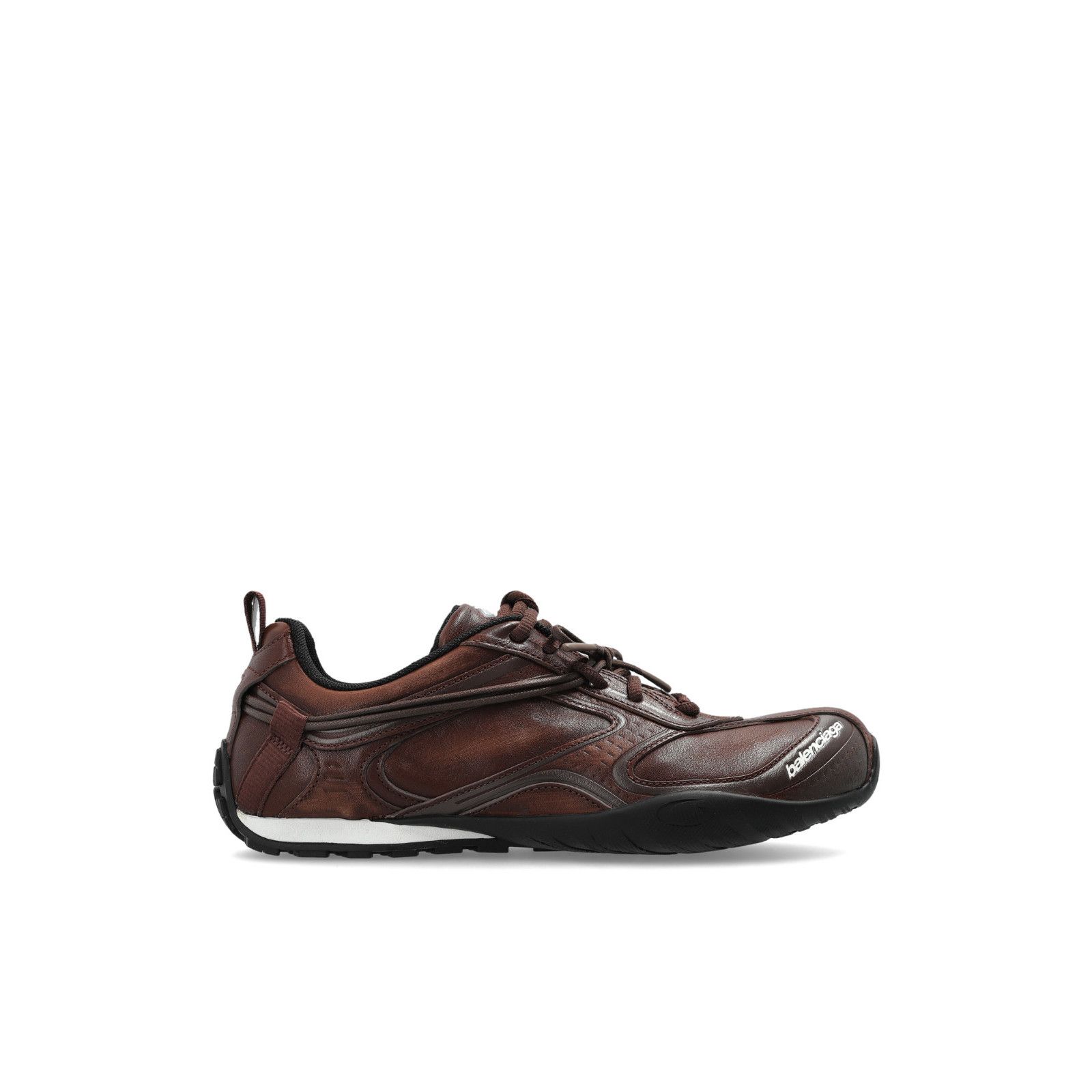 Balenciaga $1090 Radar Brown Black Leather Sneakers New & Au, Women's (Size 7)