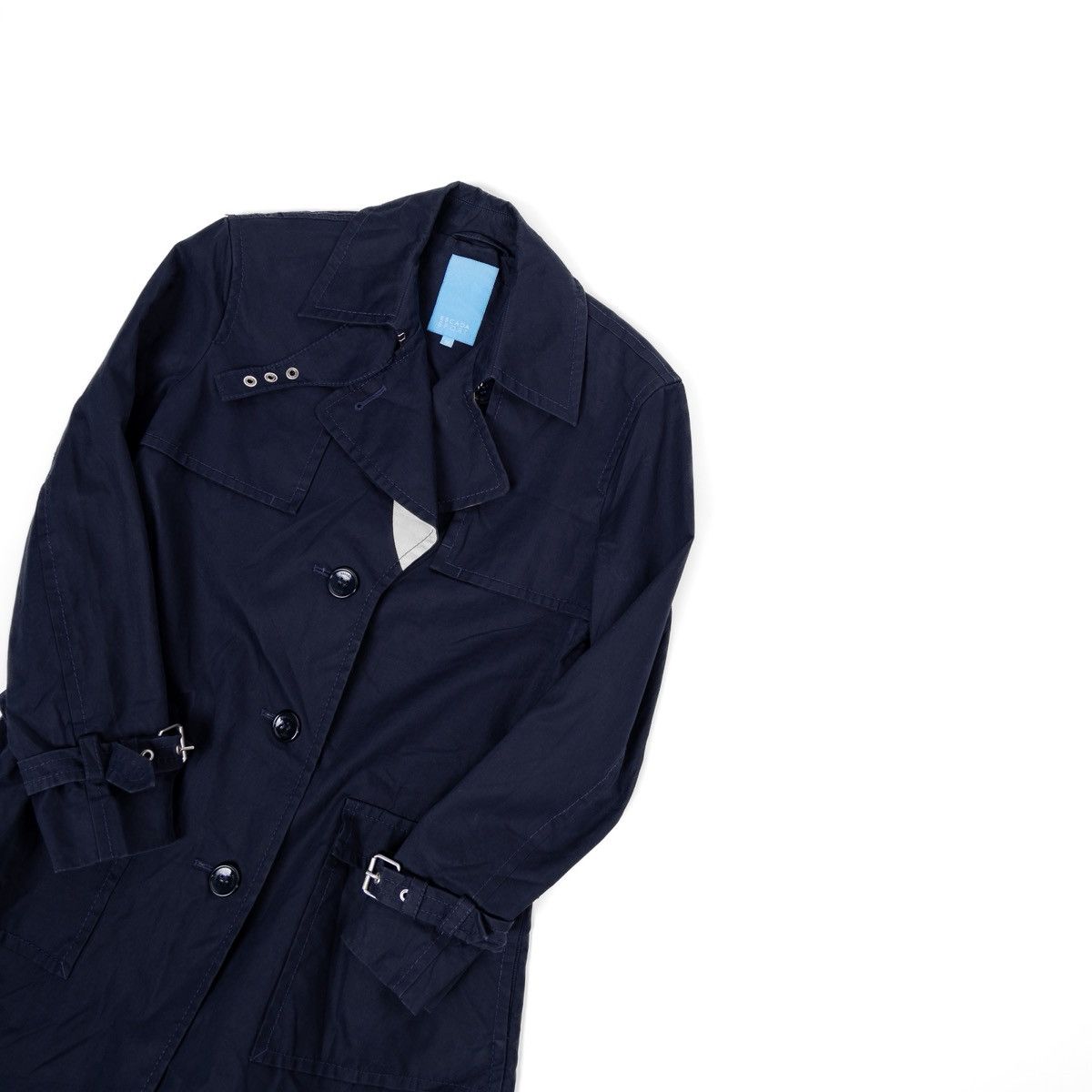 Escada Sport Escada Womens Trench Coat Blue Classic Lightweight Jacket Size M / US 6-8 / IT 42-44 - 4 Thumbnail