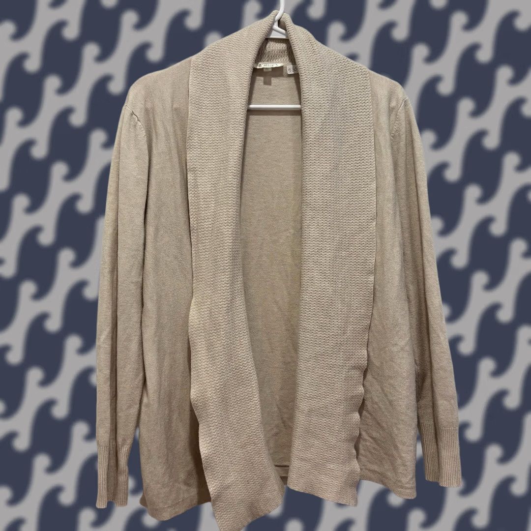 Essentials Essentials Milano Womens Beige L Knit Cardigan Sweater Size L / US 10 / IT 46 - 1 Thumbnail