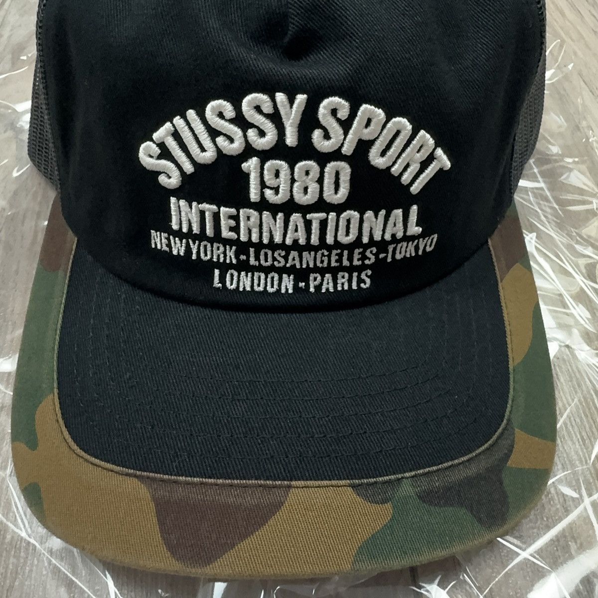 Stussy Stussy Trucker International SnapBack Black Camouflage Hat Size ONE SIZE - 7 Thumbnail