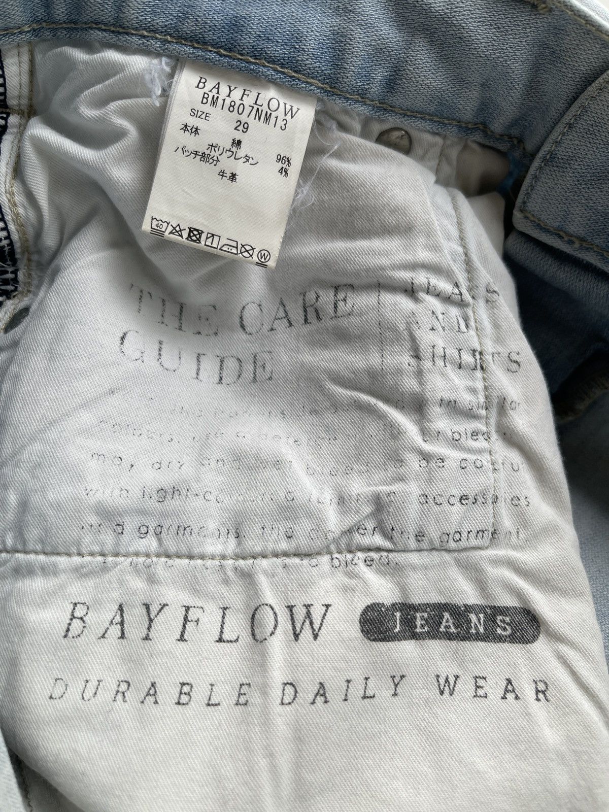 Japanese Brand Ripped Distressed Bayflow Denim Size US 30 / EU 46 - 11 Thumbnail