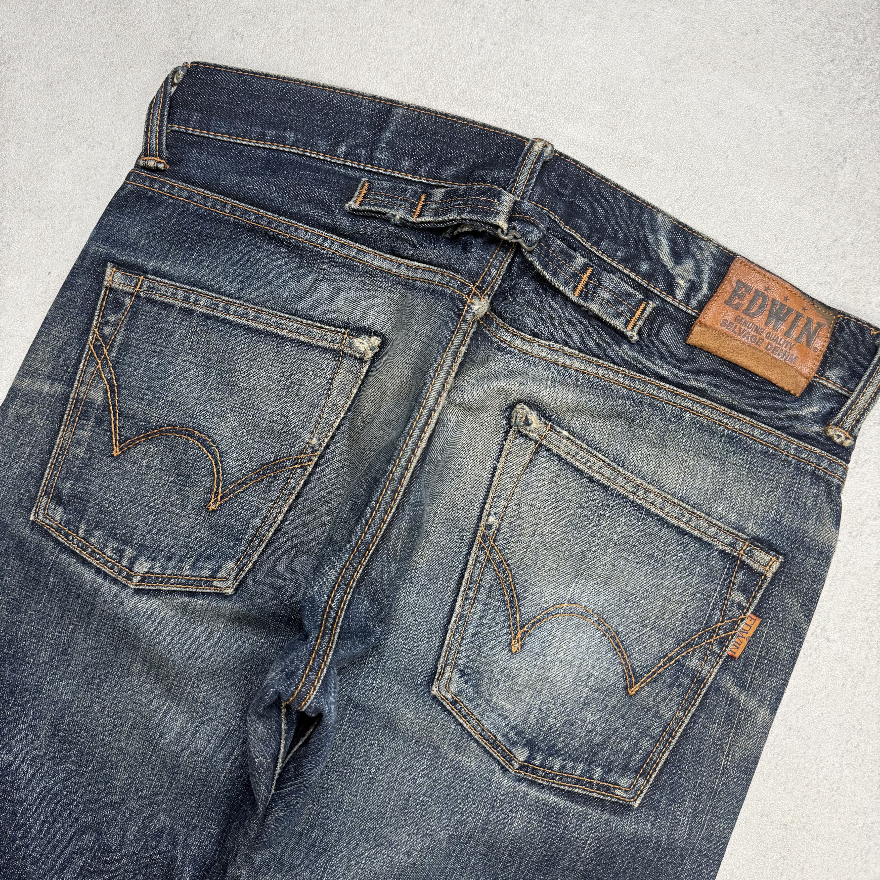 Edwin Vintage Edwin 505zxx Selvedge Distressed Denim Size US 31 - 8 Thumbnail