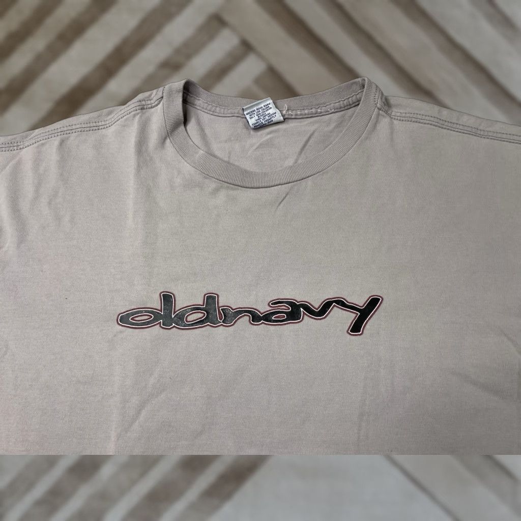 Old Navy VINTAGE Old Navy Shirt Mens XL Cotton Center Logo Spell-Out Y2K 90s Skater Gray Mens Size US XL / EU 56 / 4 - 1 Thumbnail