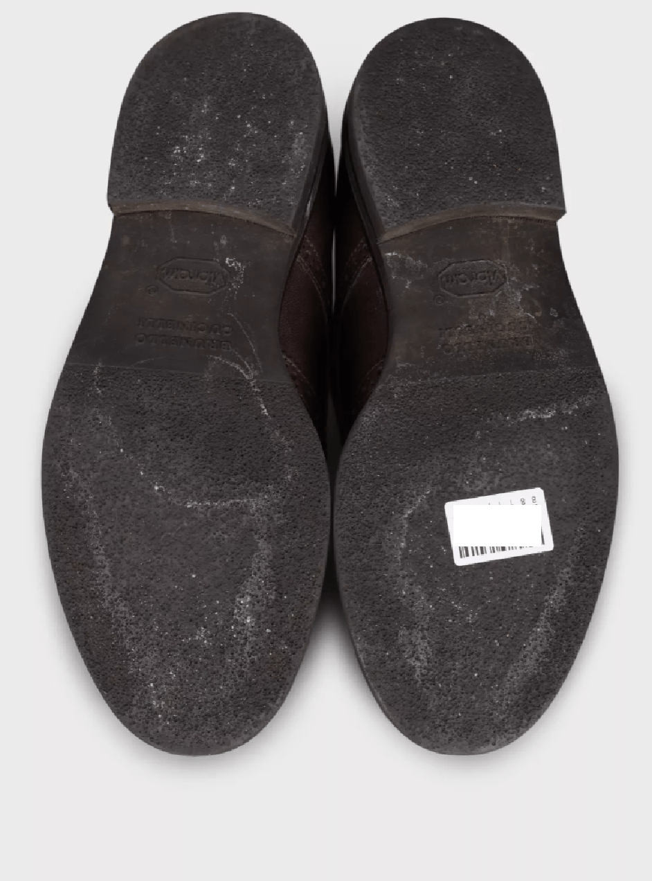 Brunello Cucinelli Brunello Cucinelli Men's Brown Leather Monk Strap Shoes Size US 9 / EU 42 - 5 Thumbnail