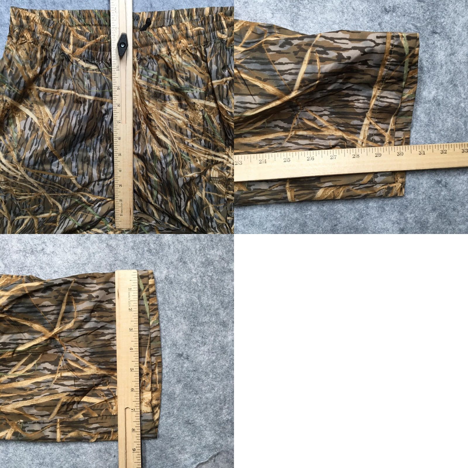Rains Columbia Men's Small S Brown Shadow Grass Camo Rain Pants Elastic Waist Hunting Size US 29 - 9 Thumbnail