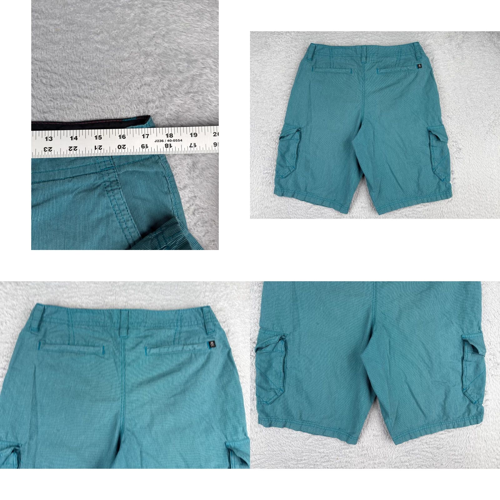 Vintage HAWK ONeill Shorts Men 33 Green Stripe Cargo Regular Cargo Shorts 100% Cotton Beach Vintage No Size US 33 - 9 Thumbnail