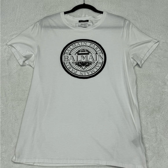 image of Balmain Cotton T-Shirt Men’S XL in White, Men's