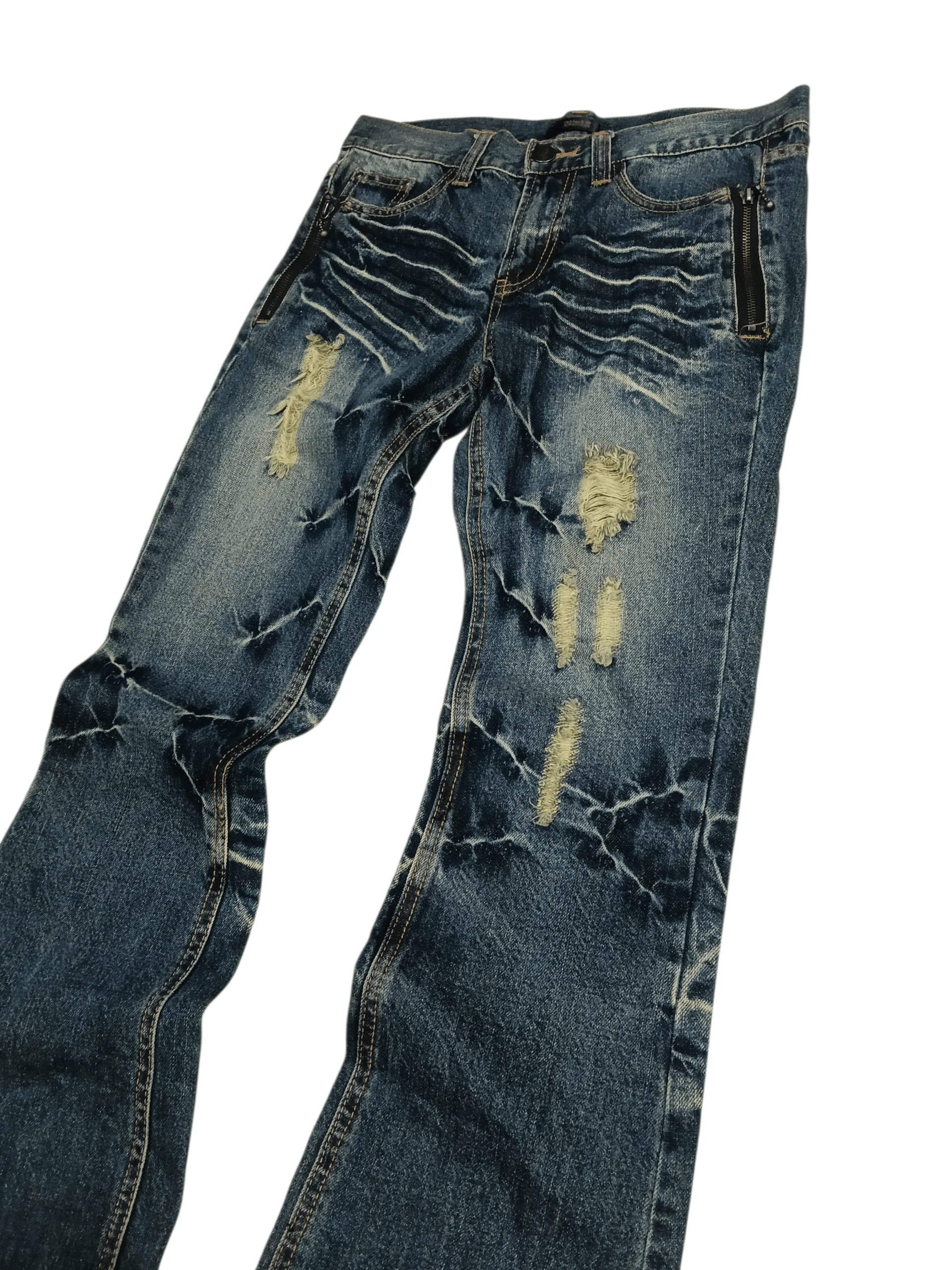Japanese Brand 💥 Black Baccara Bootcut Clawmark Honeycomb Flared Denim 💥 Size US 32 / EU 48 - 1 Thumbnail