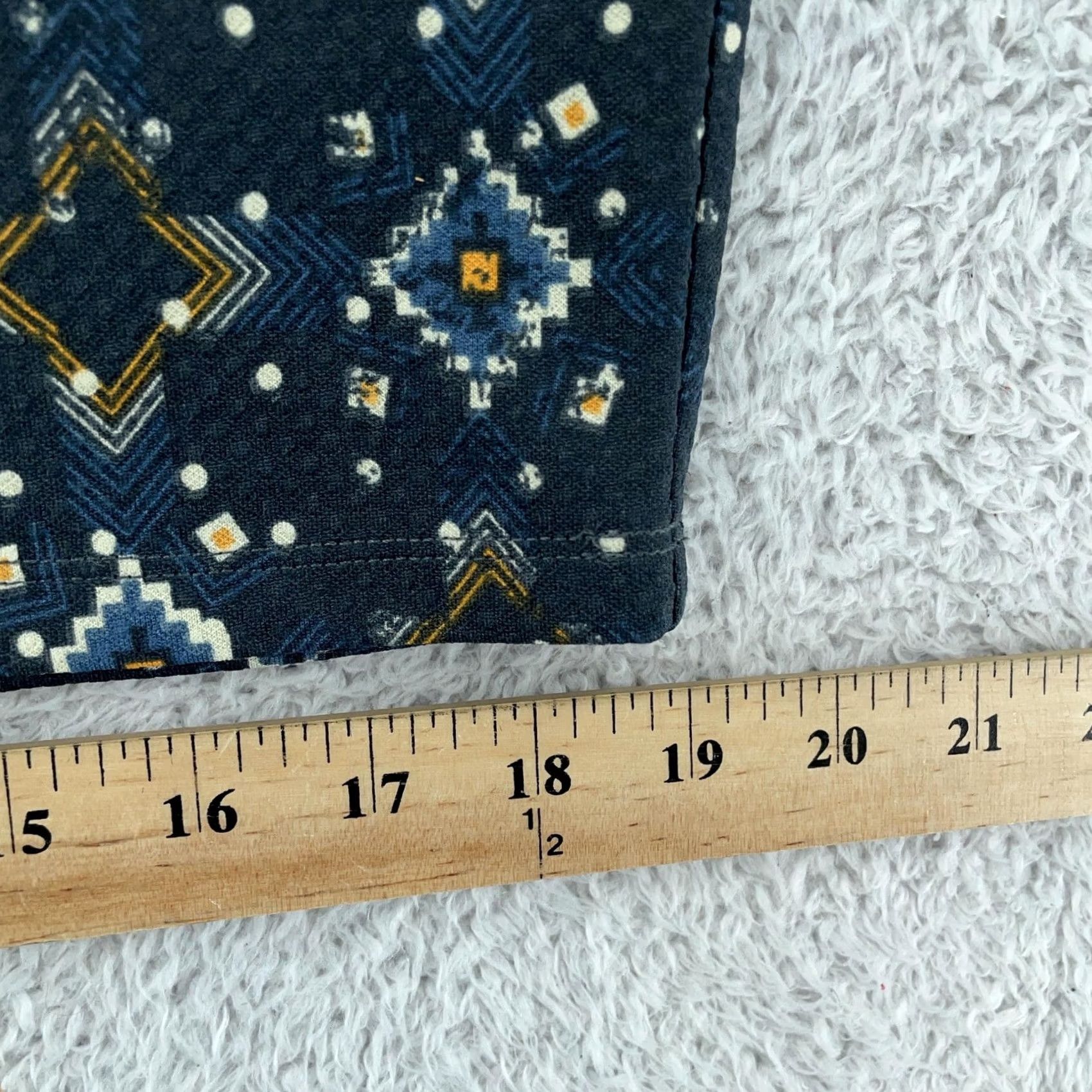 Vintage LuLaRoe Pencil Skirt Womens 2XL Navy Blue Geometric Print Stretch Knit Size 40" / US 18 - 5 Thumbnail