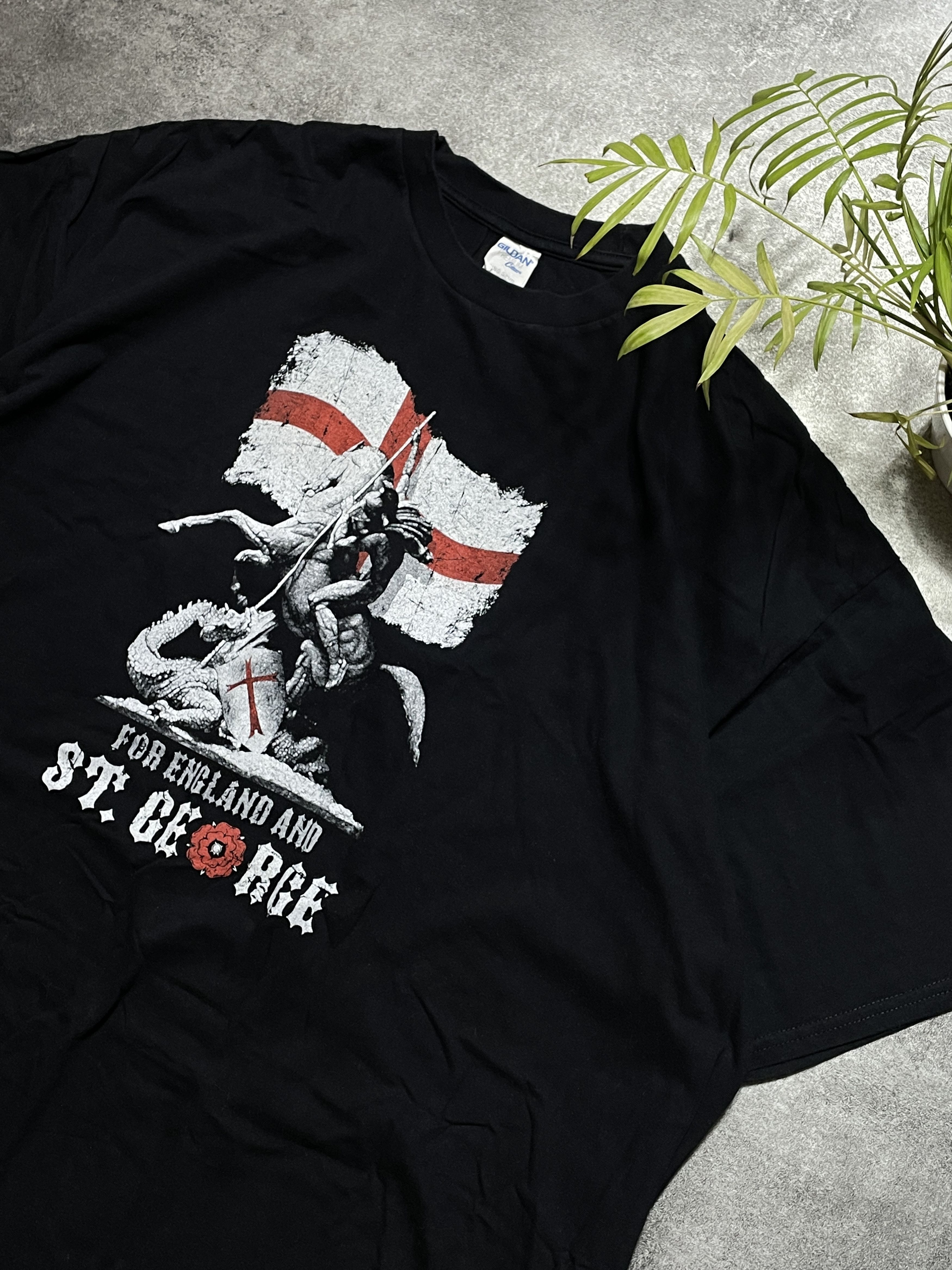 Gildan New England Tee Warrior St. George Big Logo Patriotic Boxy Size US XXL / EU 58 / 5 - 2 Thumbnail