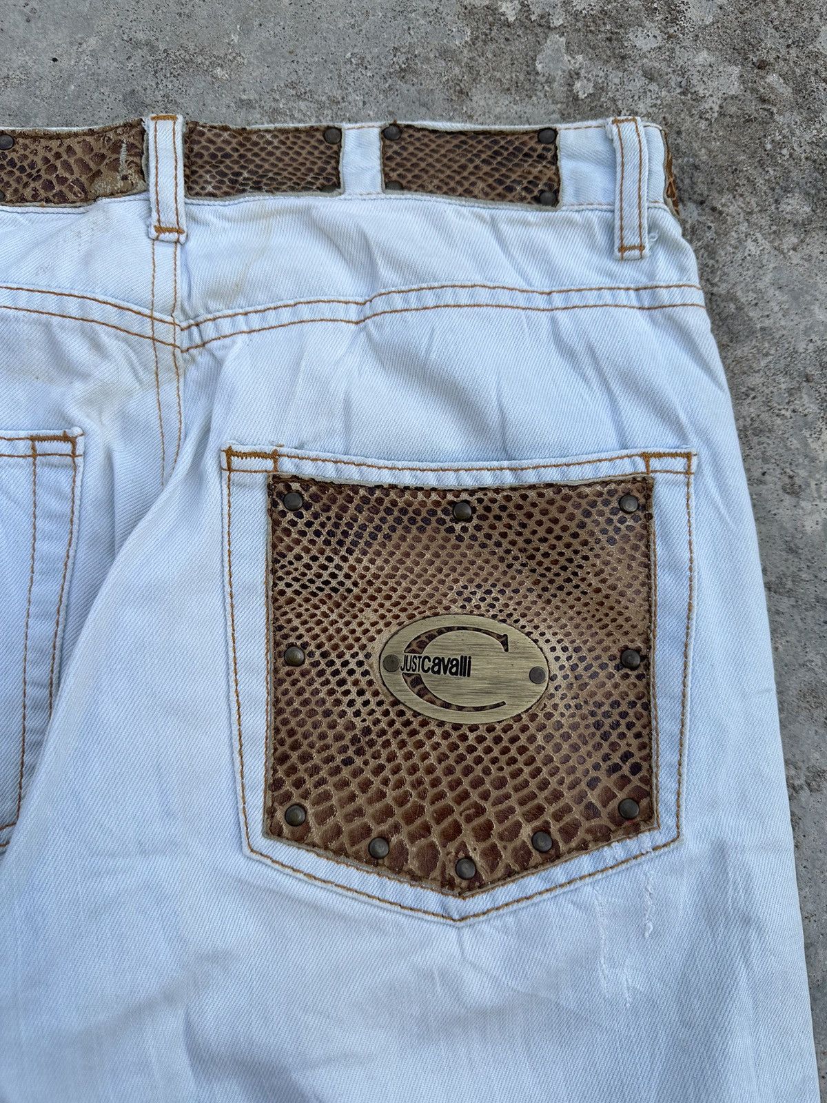 Roberto Cavalli Roberto Cavalli Just Cavalli Snake Distressed jeans Size US 30 / EU 46 - 4 Thumbnail