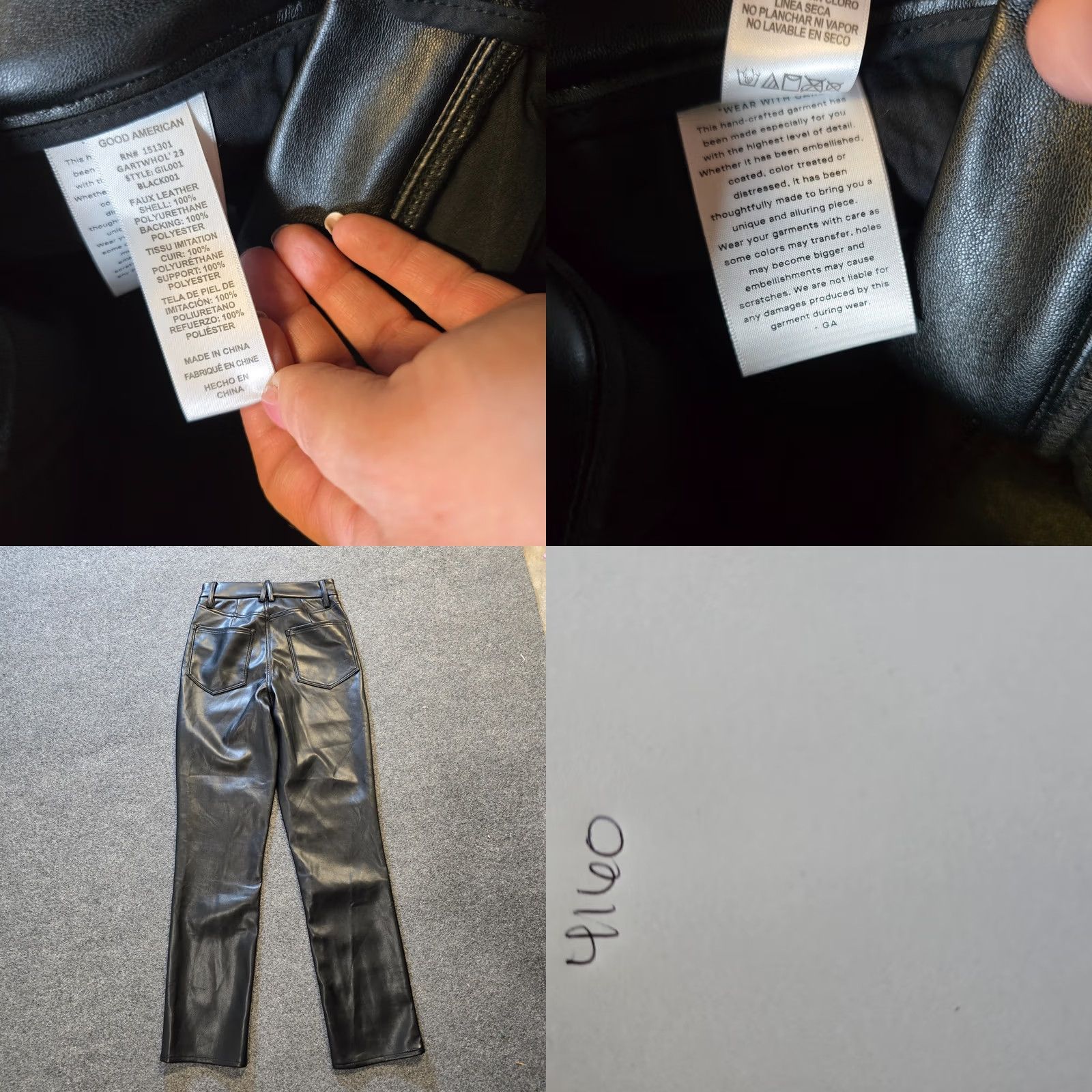 Good American Good American Pants Womens Size 2 Black Icon Vegan Leather Straight Leg Capsule Pants Size 26" / US 2 / IT 38 - 8 Thumbnail
