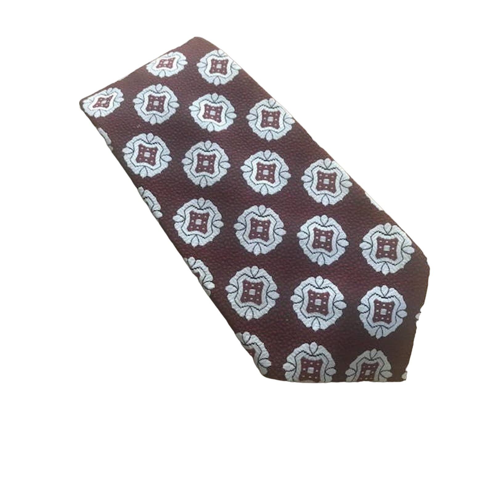 Towncraft Vintage Maroon White Towncraft Par Excellence, Penneys Tie Size ONE SIZE - 3 Thumbnail