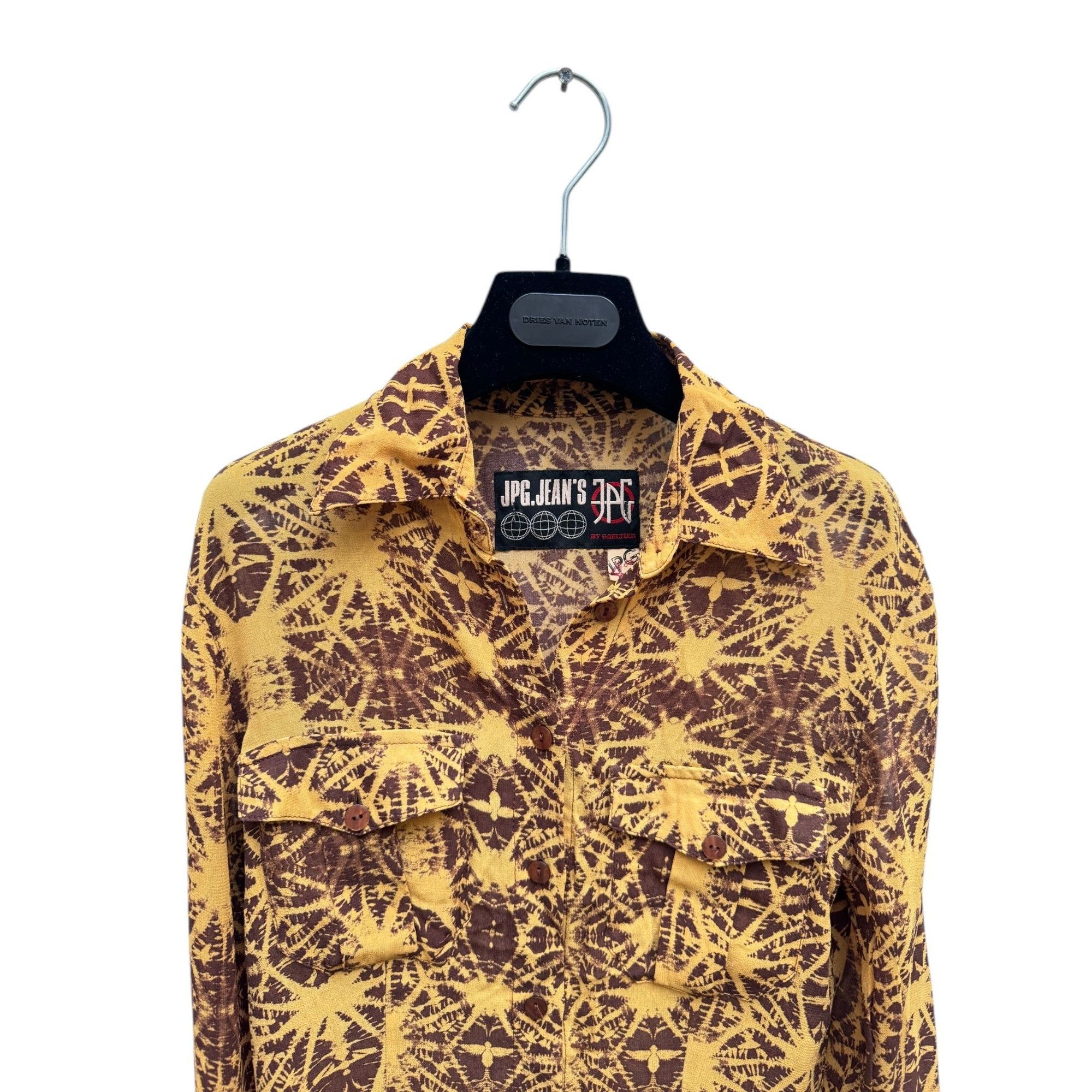 Jean Paul Gaultier JPG Yellow Brown Printed Shirt Size S / US 4 / IT 40 - 2 Thumbnail