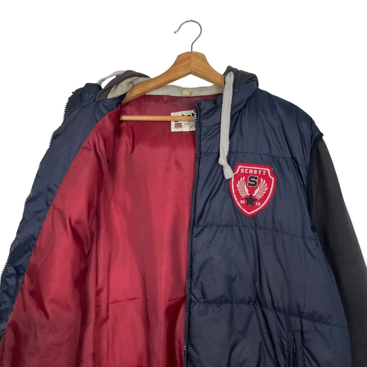 Schott Schott NYC Quilted Hooded Jacket Size US L / EU 52-54 / 3 - 11 Thumbnail