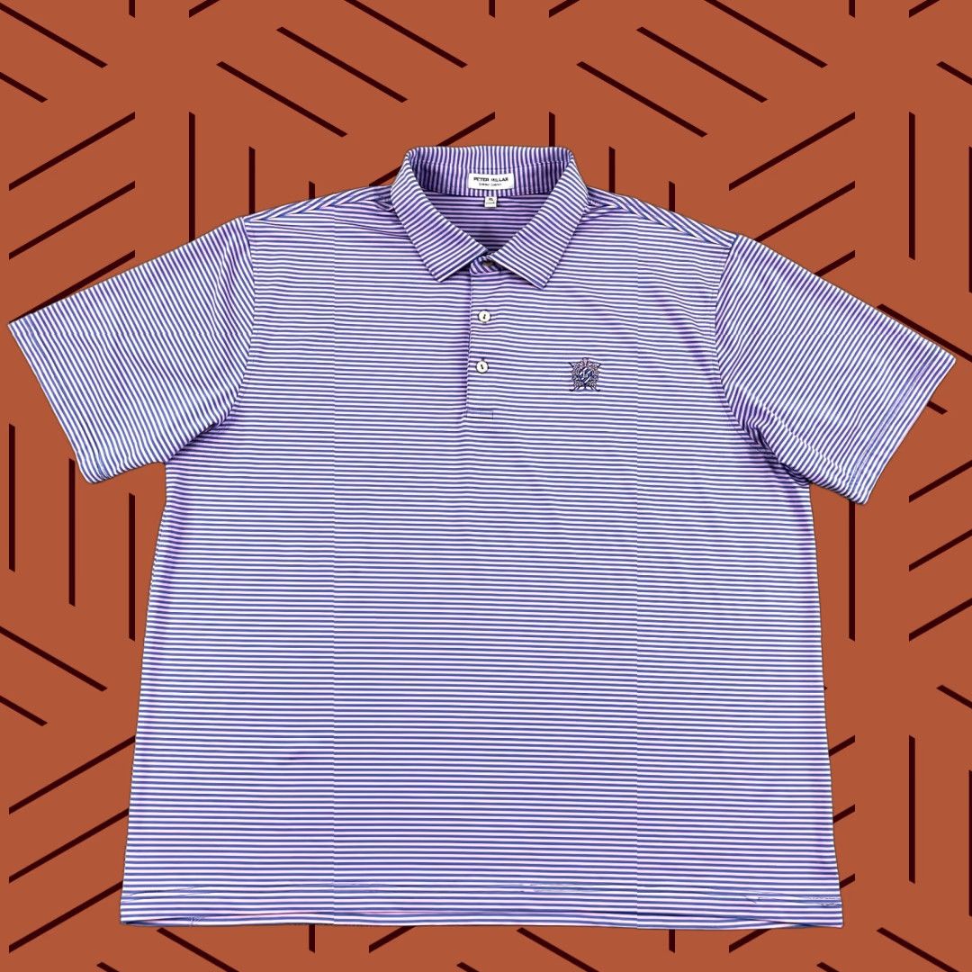 Peter Millar Peter Millar Polo Shirt Mens XL Lansdowne Golf Club Pink Blue Striped Preppy Sports Size US XL / EU 56 / 4 - 1 Thumbnail