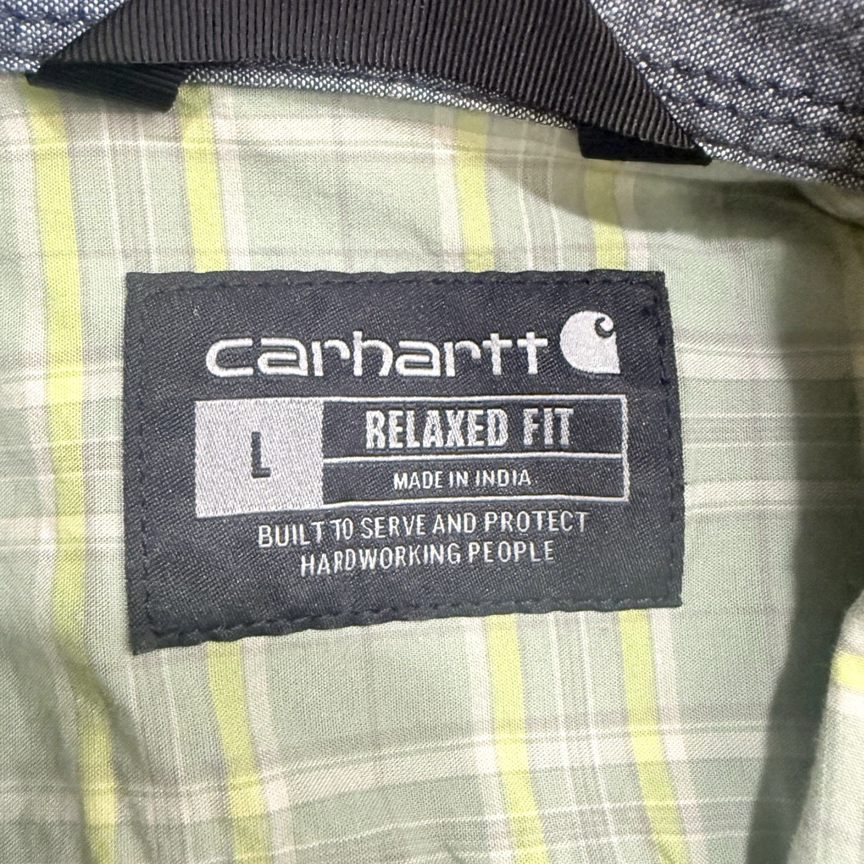 Carhartt Carhartt Shirt Mens Size L Green Plaid Short Sleeve Button-Down Button-Up Regular Fit Size US 33 - 4 Thumbnail