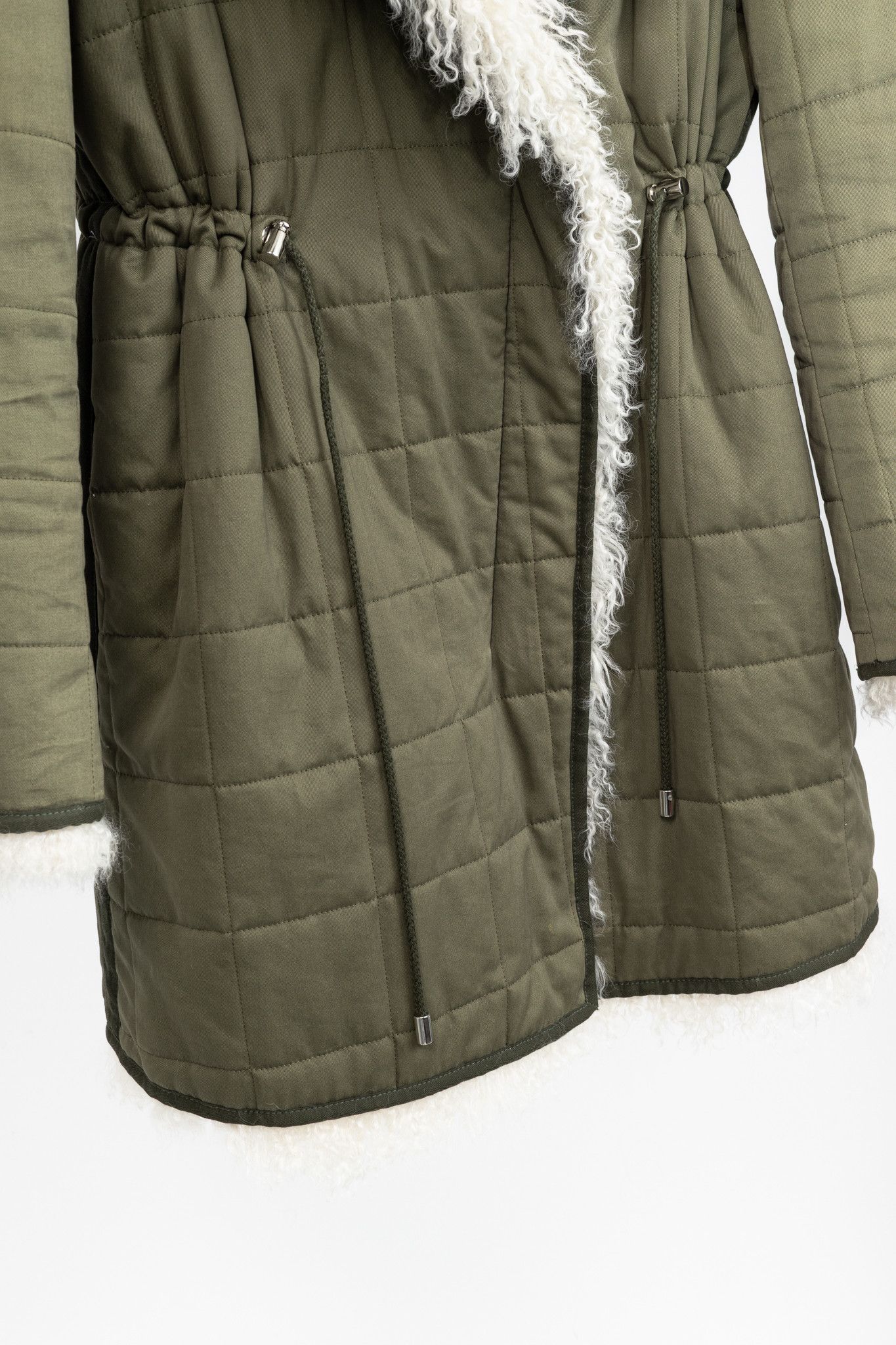 Altuzarra Altuzarra PF/15 Green Cotton Quilted Lamb-Fur Coat Size M / US 6-8 / IT 42-44 - 7 Thumbnail