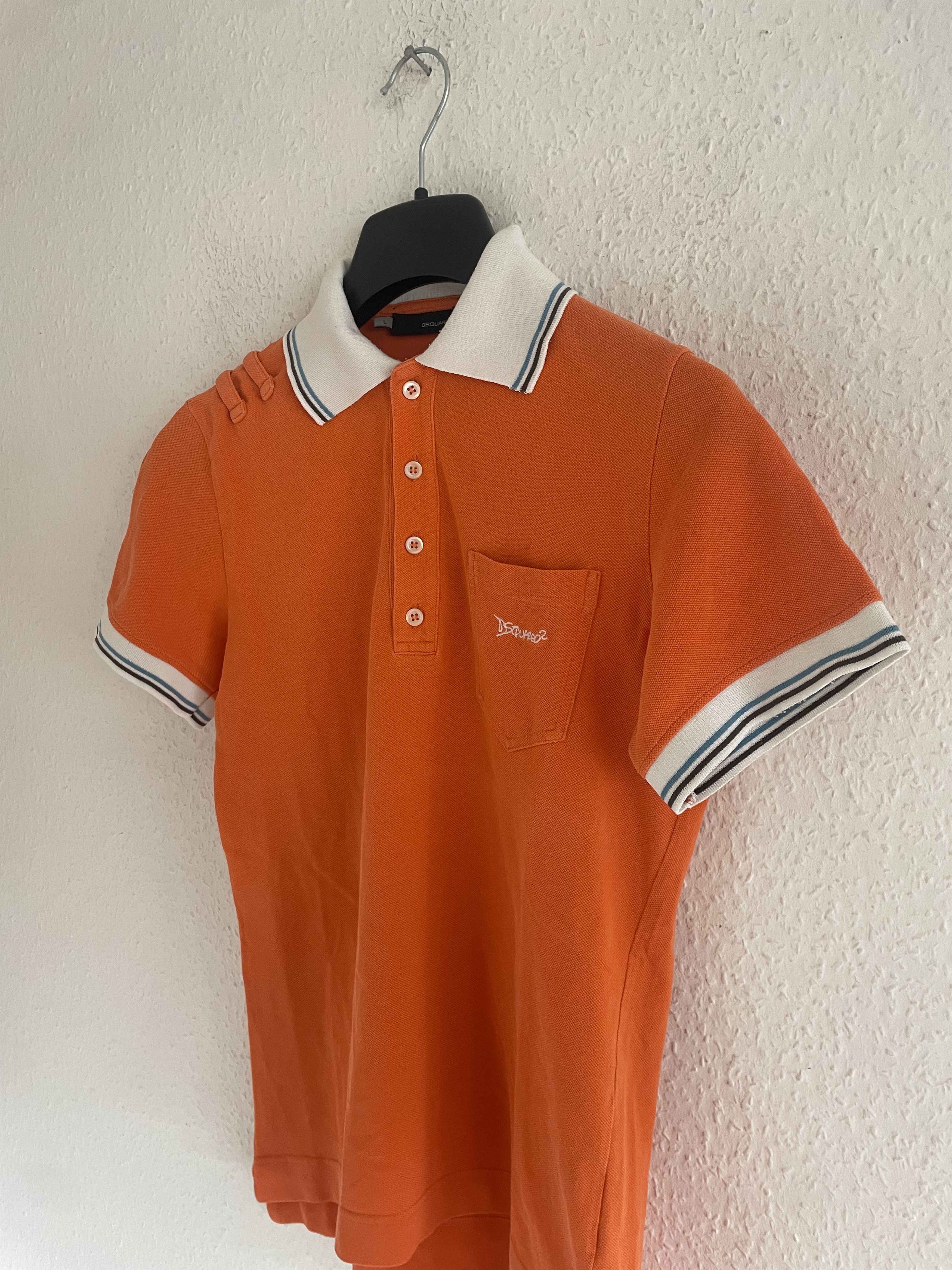 Dsquared2 SS05 Graffiti Logo Polo Orange Size US L / EU 52-54 / 3 - 4 Thumbnail