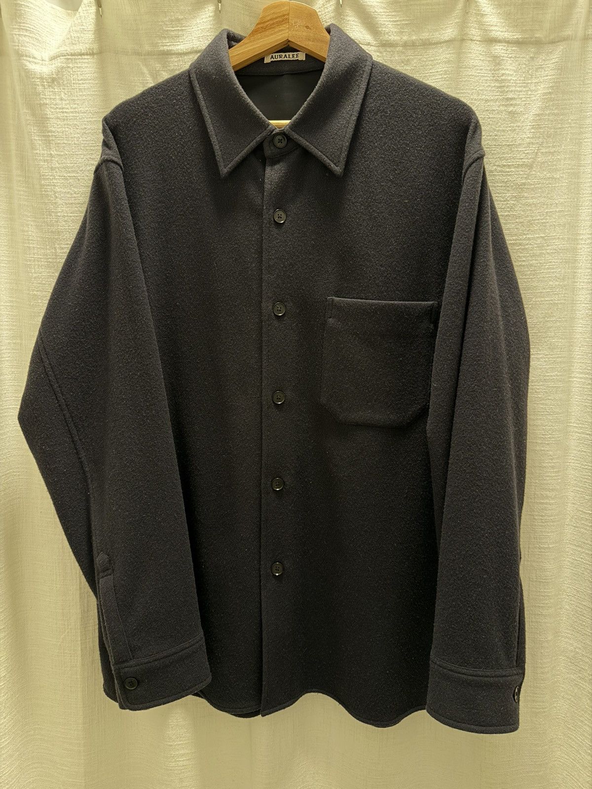 Auralee Auralee Brushed Super Fine Wool Flannel - Ink Black Size US M / EU 48-50 / 2 - 2 Thumbnail