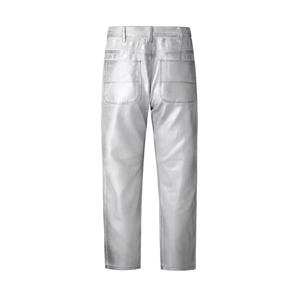 Other Streetwear Hip Hop Silver Designer Y2k Jeans Pants Size US 30 / EU 46 - 2 Thumbnail