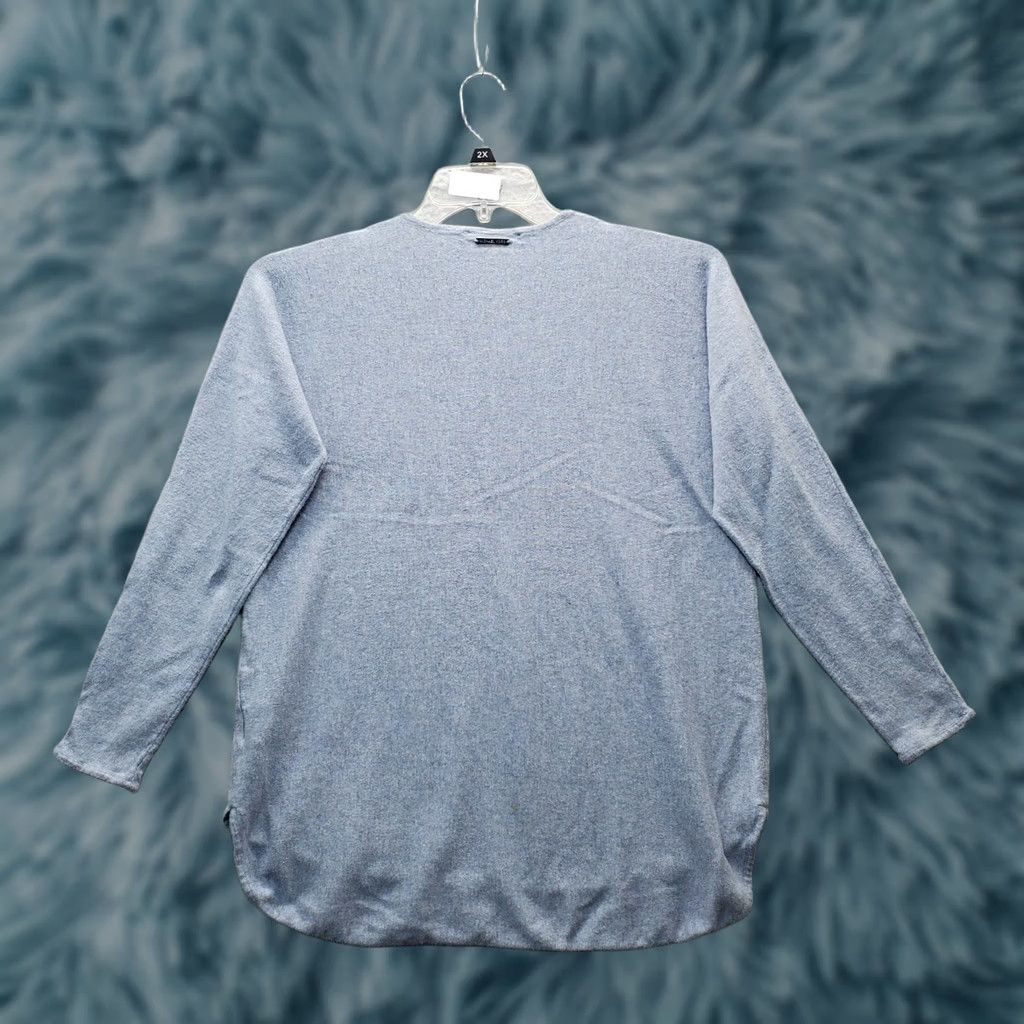 Michael Kors Nike Michael Kors Knit Top: Womens Size M Blue Long Sleeve Pullover High Low Casual Shirt Size M / US 6-8 / IT 42-44 - 1 Thumbnail