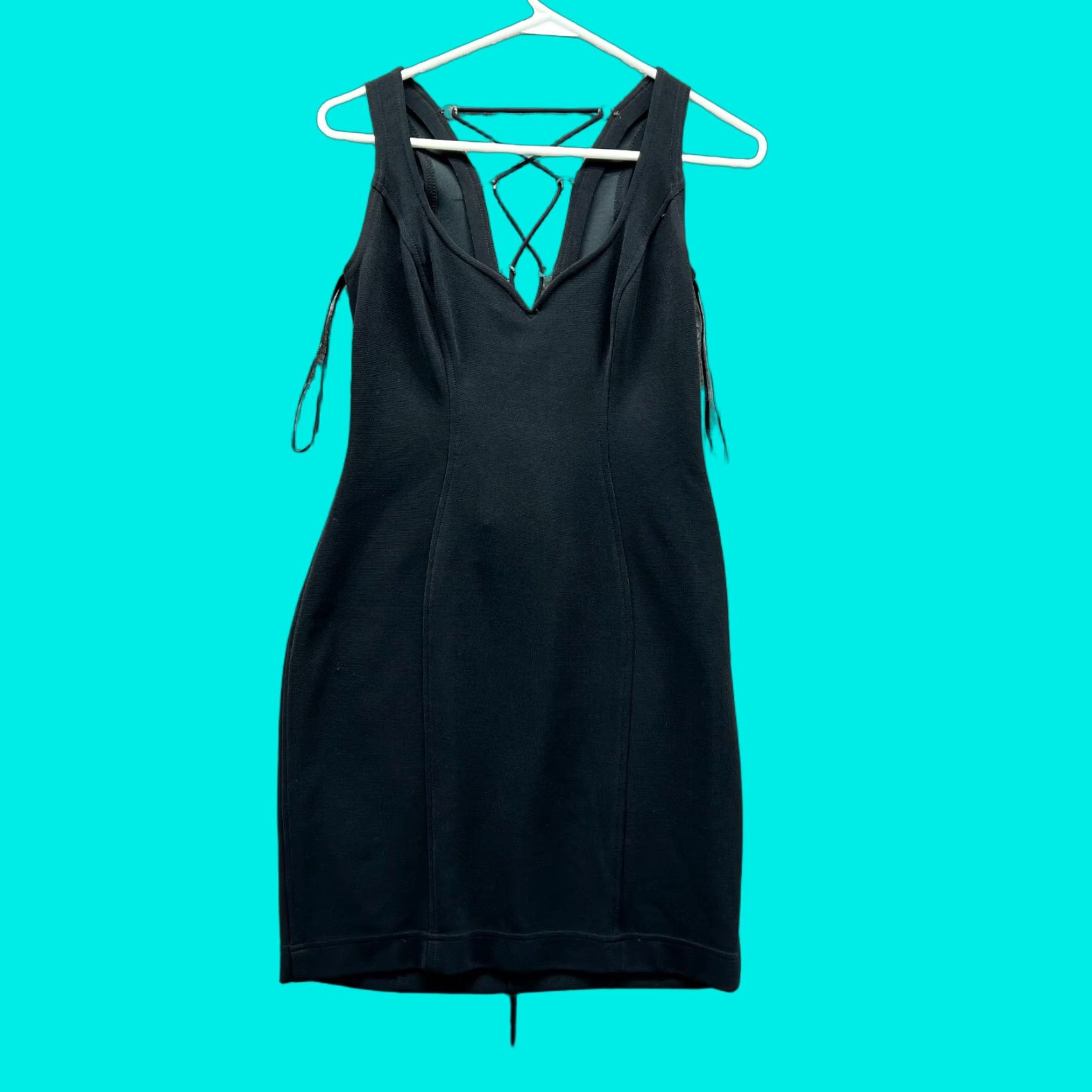 Tadashi Shoji VINTAGE Tadashi Dress Women Medium Black Sleeveless V Neck Cut Out 90s Party A-Line Knee Length Womens Size M / US 6-8 / IT 42-44 - 1 Thumbnail