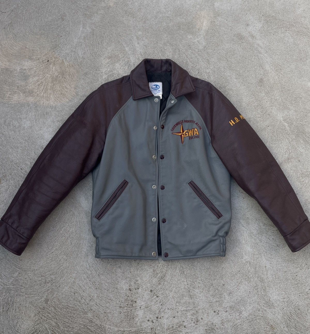 Danier Vintage 90s maroon varsity leather jacket Size US M / EU 48-50 / 2 - 1 Thumbnail