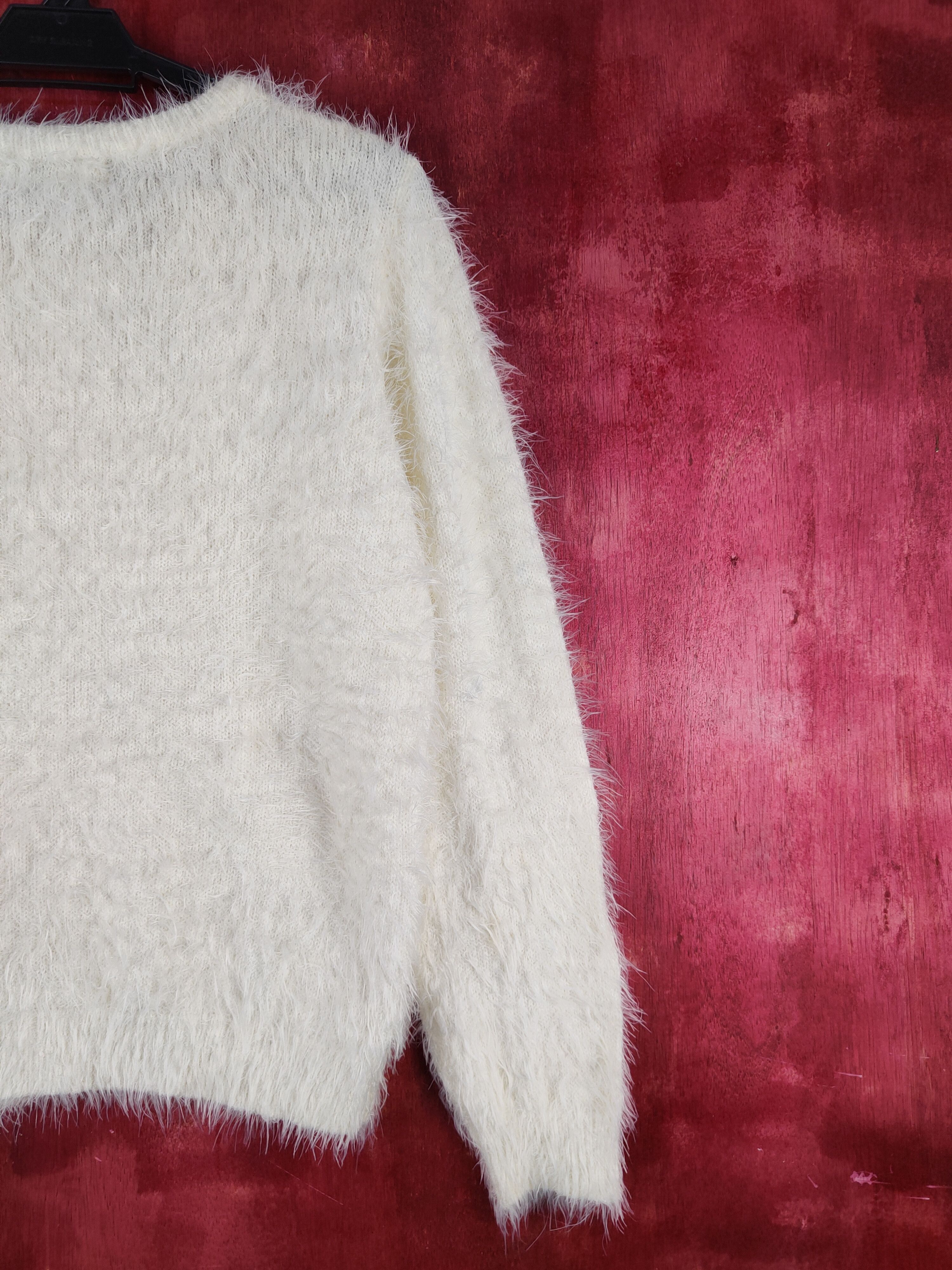 Aran Isles Knitwear × Japanese Brand Sospita Ivory Shag Shaggy Fur Mohair Knitwear #S2103 Size M / US 6-8 / IT 42-44 - 9 Thumbnail