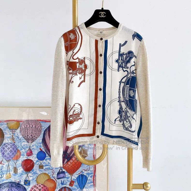 Hermes Hermes Patterned Open Cardigan Size XXS / US 00 / IT 34 - 1 Thumbnail