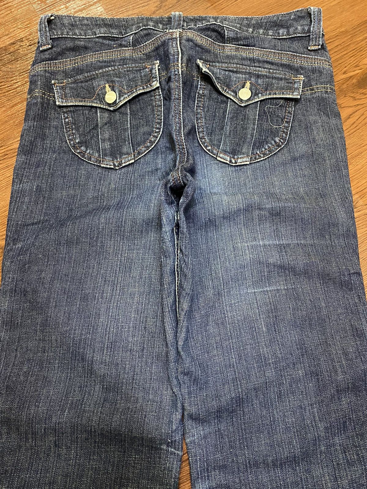 Japanese Brand Vintage Japanese Brands Blue Wash Distressed Flare Jeans Size US 31 - 4 Thumbnail