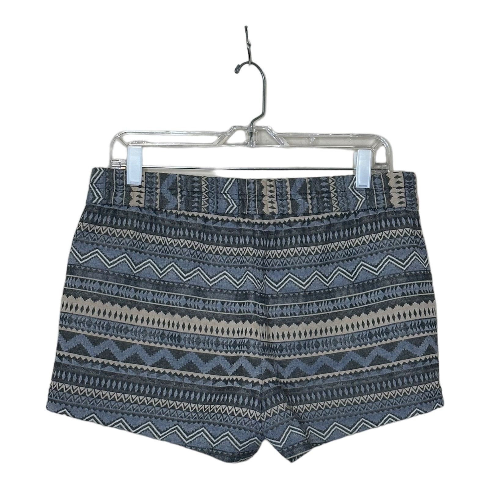 J.Crew J.CREW Blue-Gray Tribal Print Pockets Pull On Shorts size 8 Size 30" / US 8 / IT 44 - 2 Thumbnail