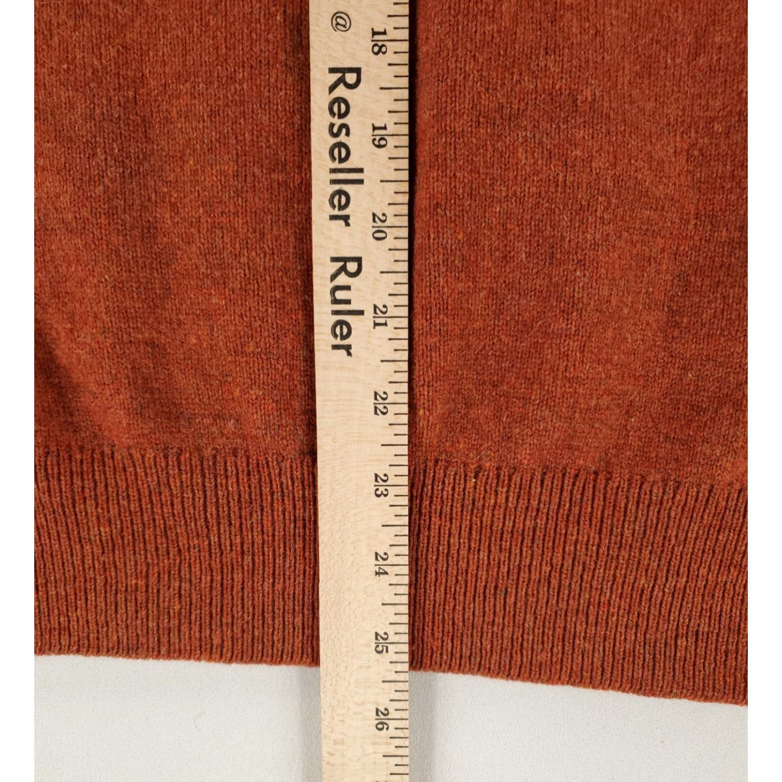 Vintage VINTAGE LL Bean Sweater VTG V Neck 100% Lambs Wool Made Ireland Orange Mens L Tall Wool Pullover Lambs Wool Mended hole Center front (see pics) Size US L / EU 52-54 / 3 - 6 Thumbnail