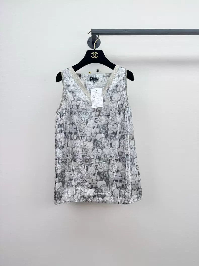 Chanel Chanel Mulberry silk full-print vest Size XXS / US 00 / IT 34 - 1 Thumbnail