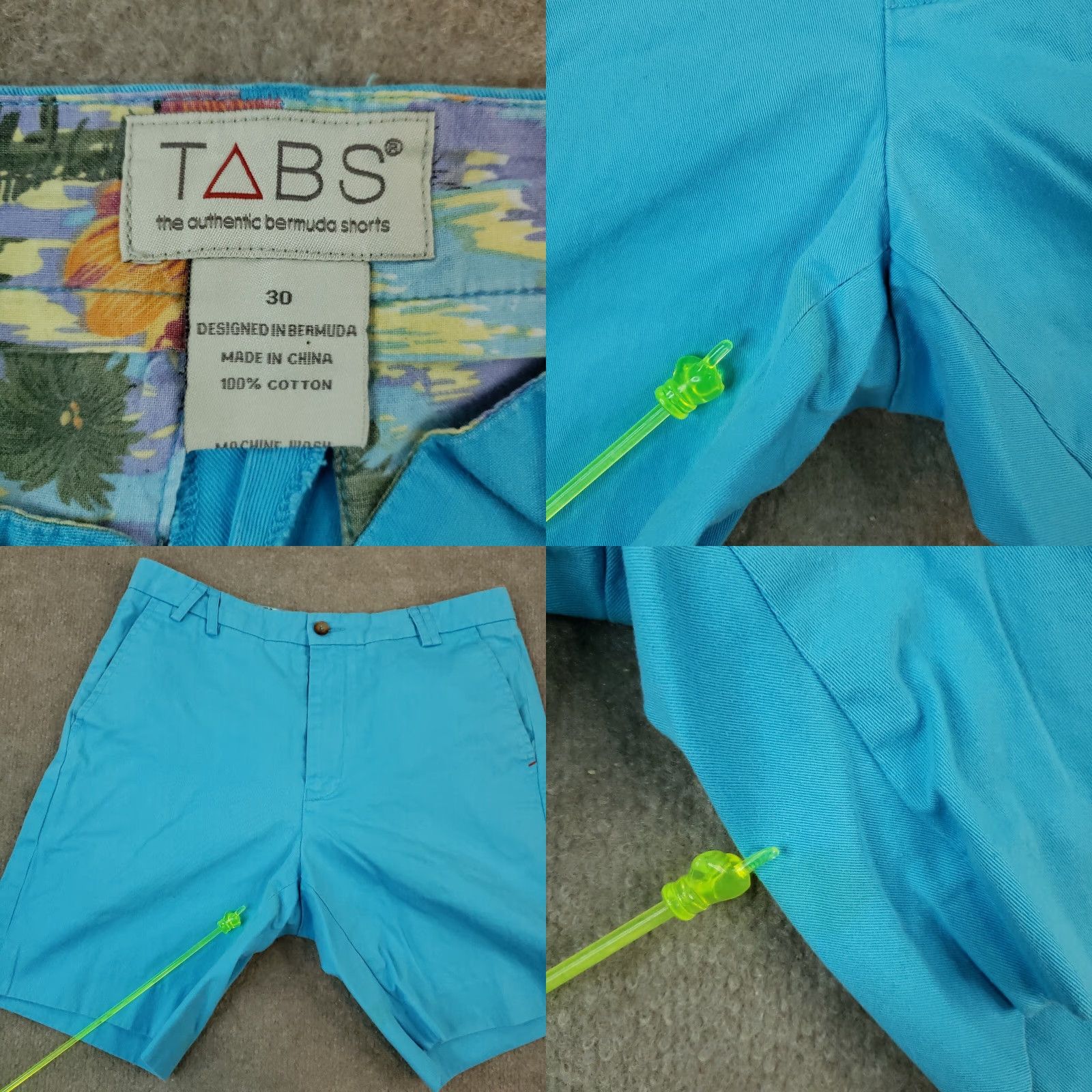 Tommy Bahama Tommy Bahama Mens Chino Shorts Blue 30 Waist Flat Front Casual Pockets Stretch Outdoor Golf Size US 30 / EU 46 - 8 Thumbnail
