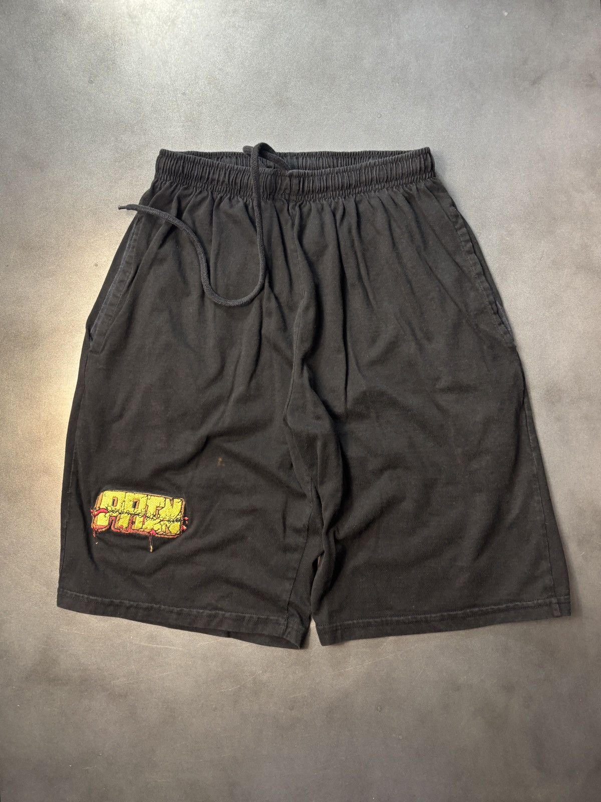 Actual Pain × Vintage 1990s Pain Shorts Vintage Drawstring Cotton Black Summer Med Size US 30 / EU 46 - 1 Thumbnail