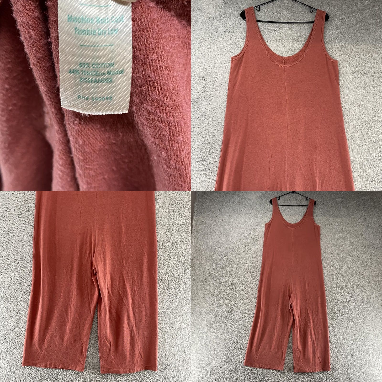 Marine Layer VINTAGE? Marine Layer Jumpsuit Womens Small Rust Wide Leg Pockets Lounge Ankle Terry Size 28" / US 6 / IT 42 - 8 Thumbnail