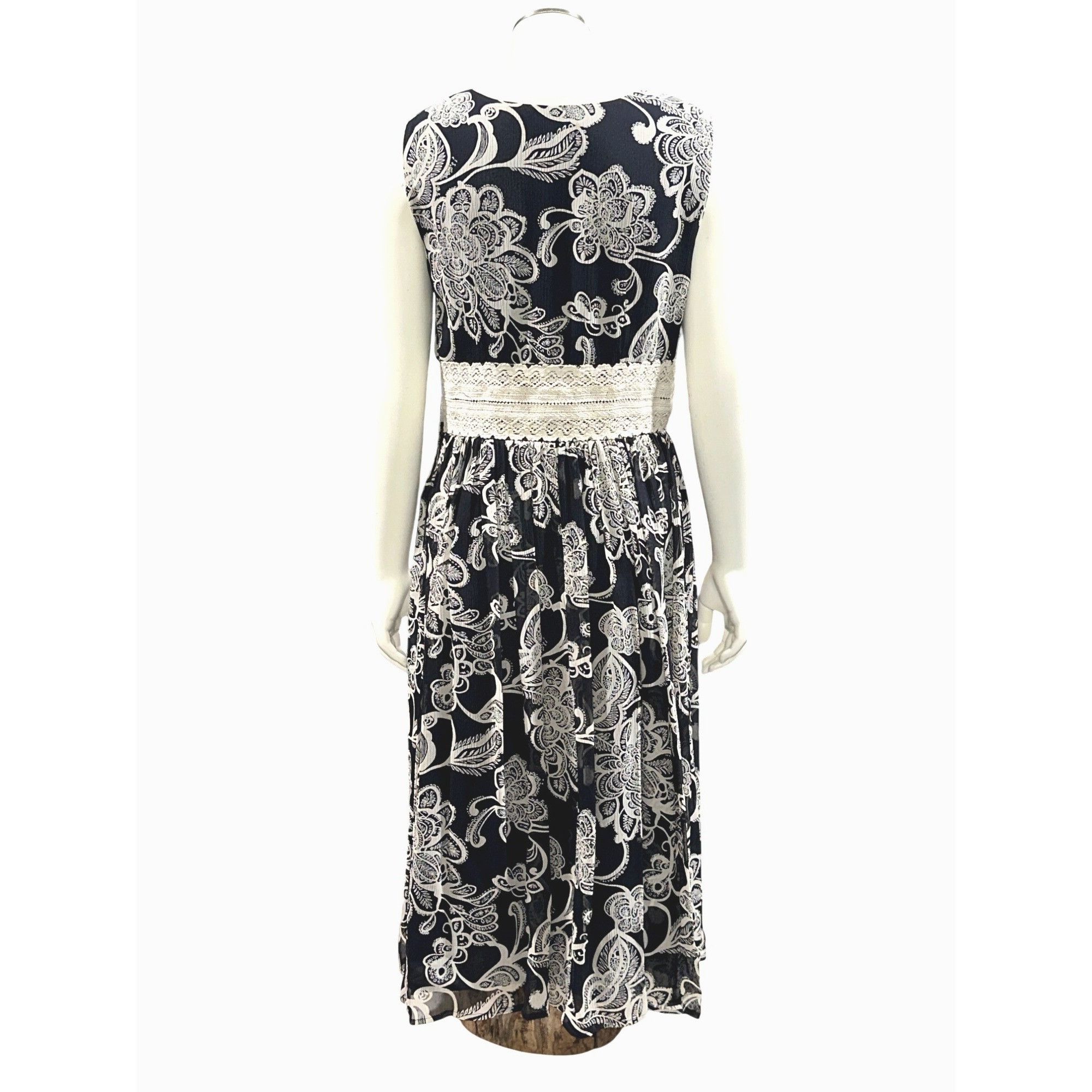 Oscar De La Renta Oscar de la Renta Size 6 Vintage Silk Dress Black White Lace Size M / US 6-8 / IT 42-44 - 14 Thumbnail