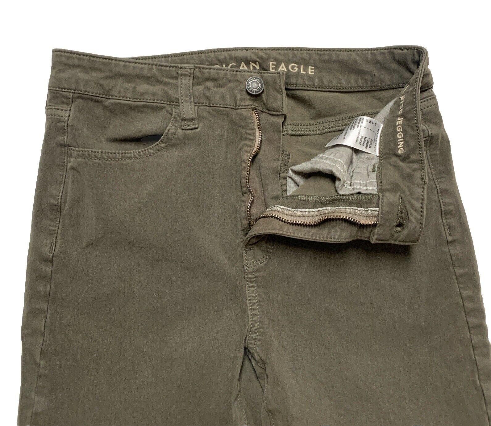 American Eagle Outfitters American Eagle Women's Sz 2 Green High Rise Stretch Jegging Size 26" / US 2 / IT 38 - 3 Thumbnail